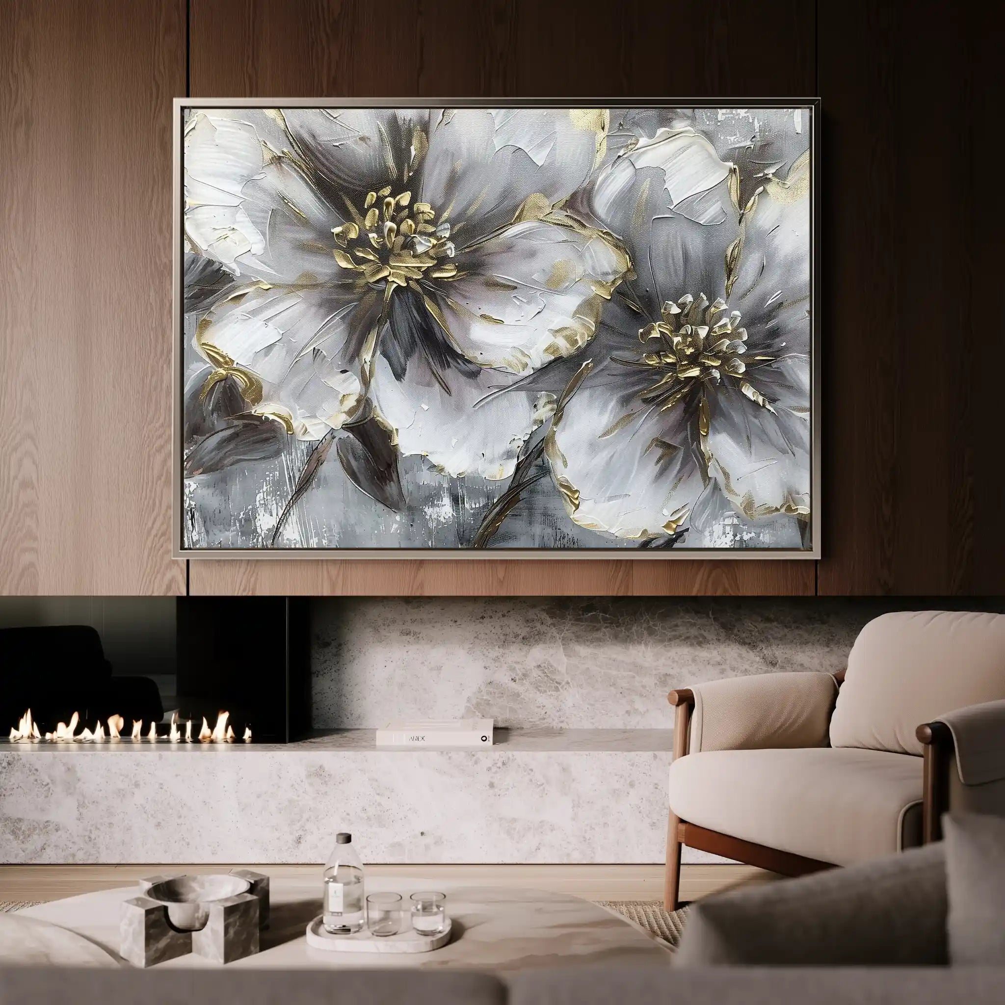 Floral Canvas Wall Art WAD582-F 90 x 60 cm / Stretched on hidden frame