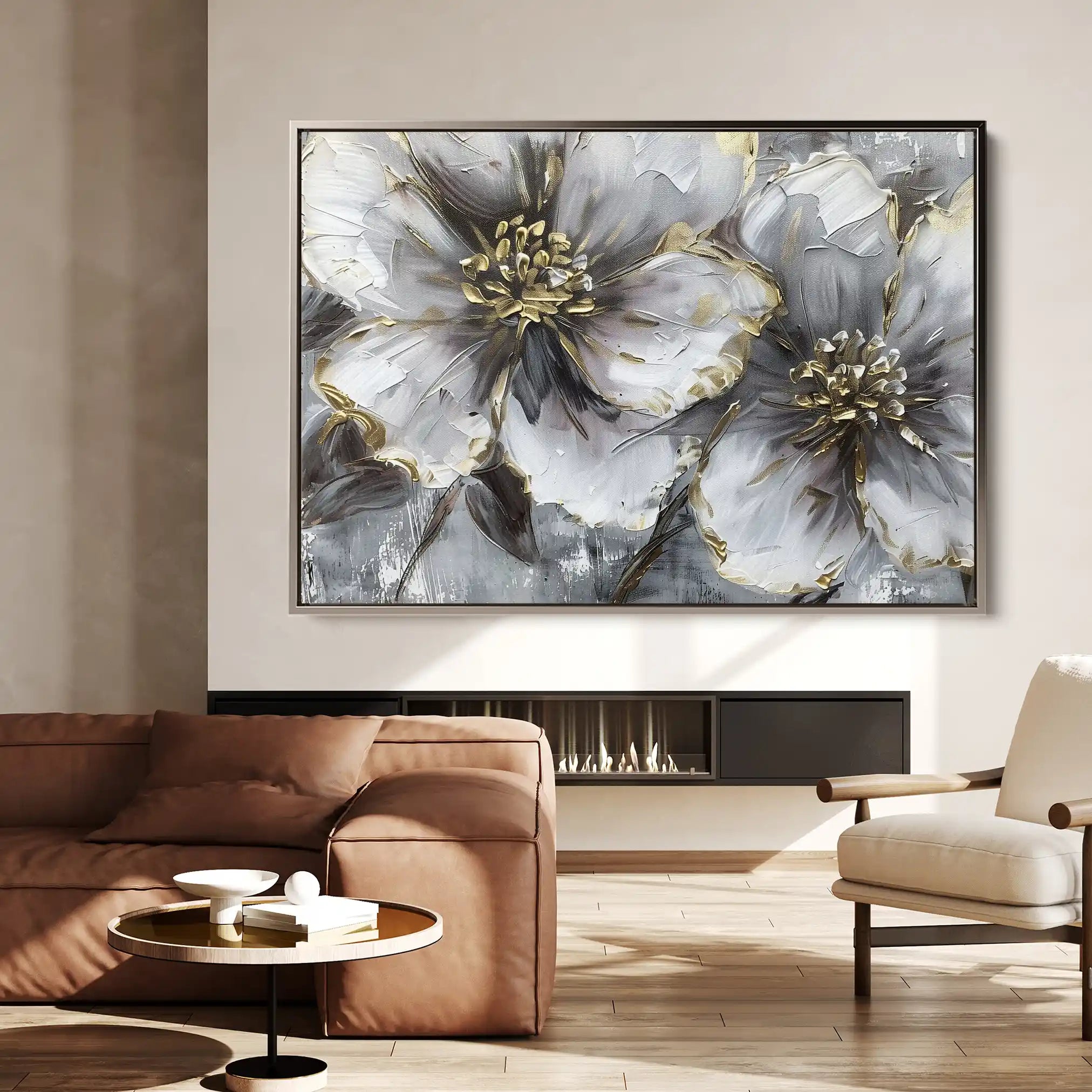 Floral Canvas Wall Art WAD582-F 90 x 60 cm / Stretched on hidden frame