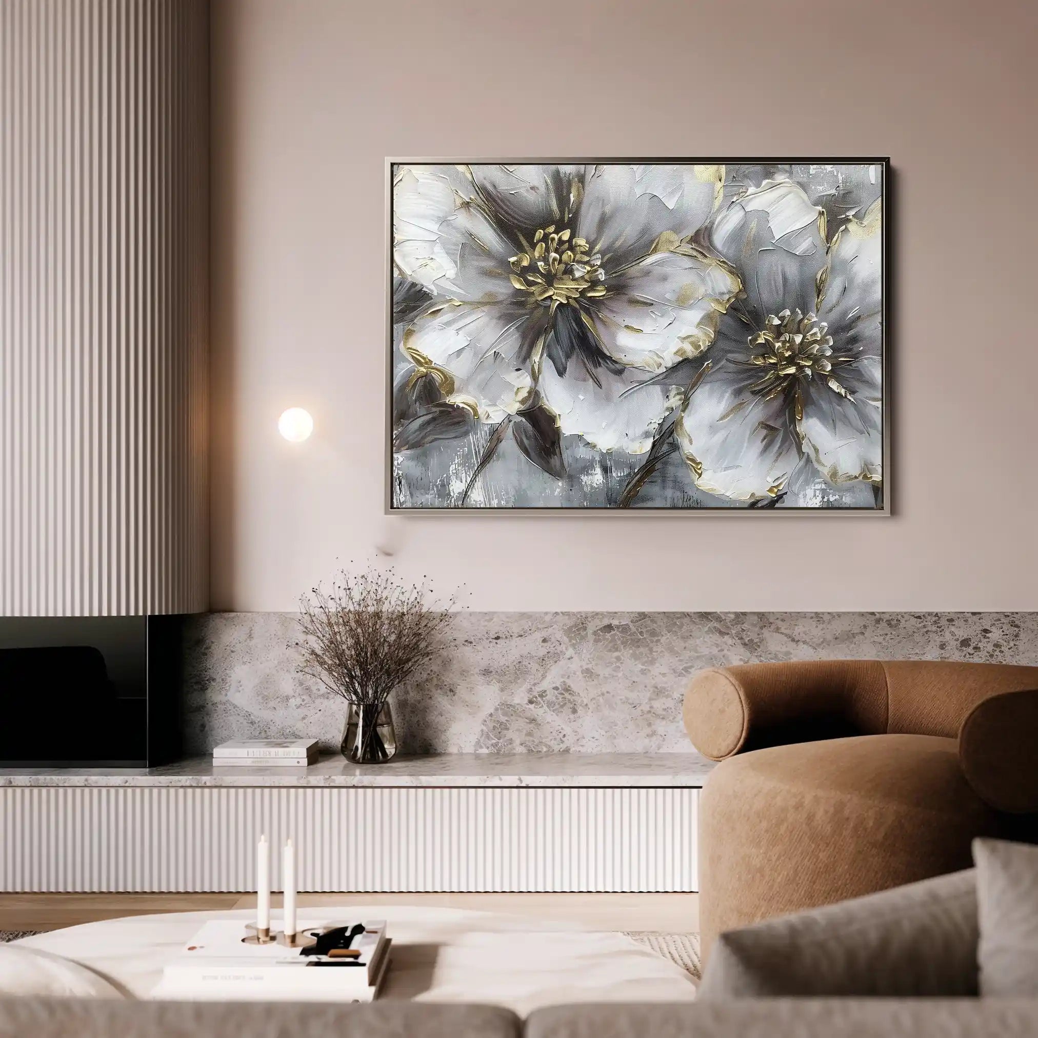 Floral Canvas Wall Art WAD582-F 90 x 60 cm / Stretched on hidden frame