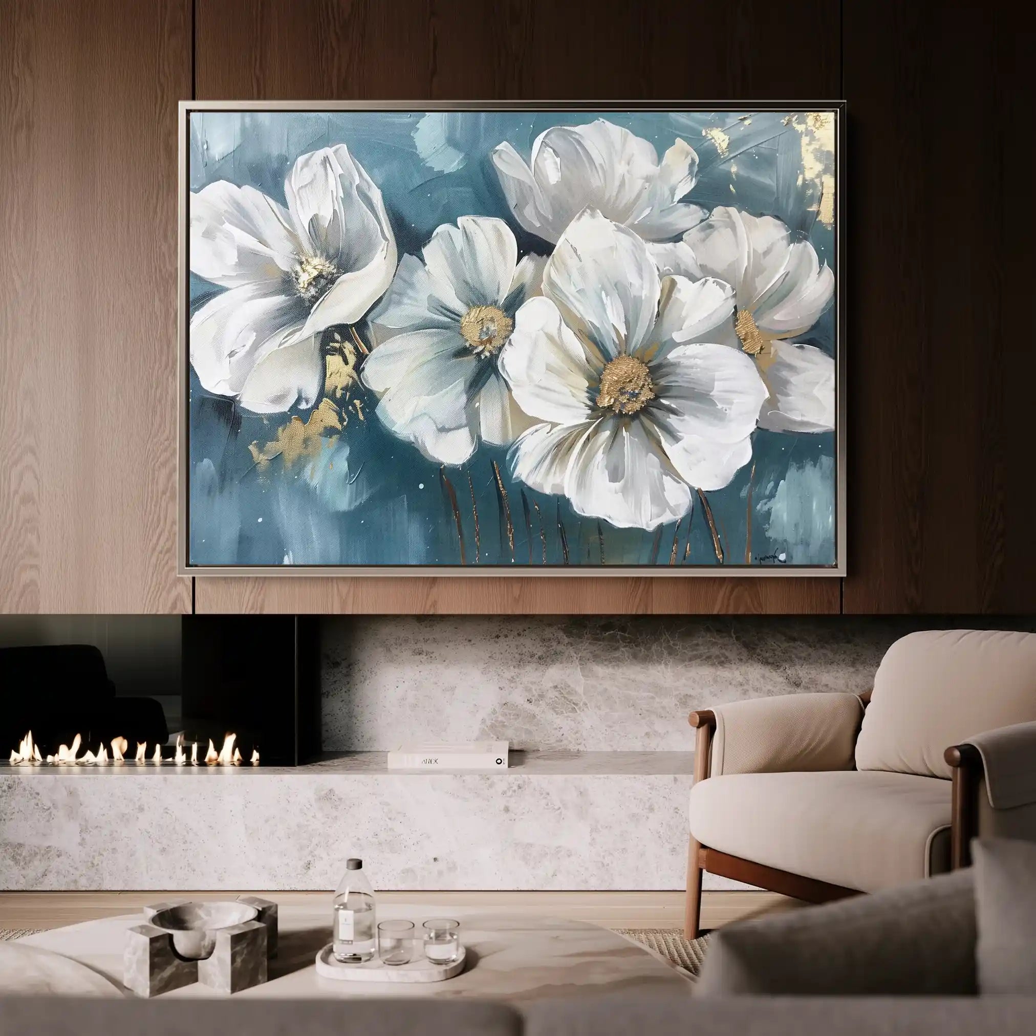 Floral Canvas Wall Art WAD587-F 90 x 60 cm / Stretched on hidden frame