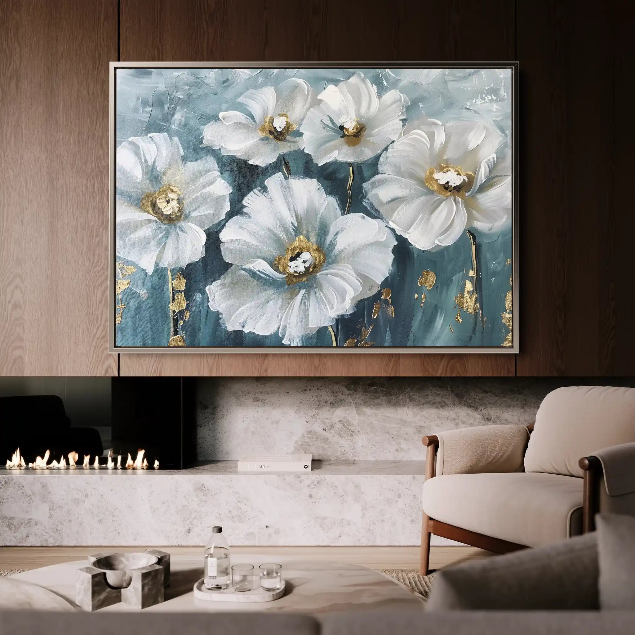 Floral Canvas Wall Art WAD588-F 90 x 60 cm / Stretched on hidden frame