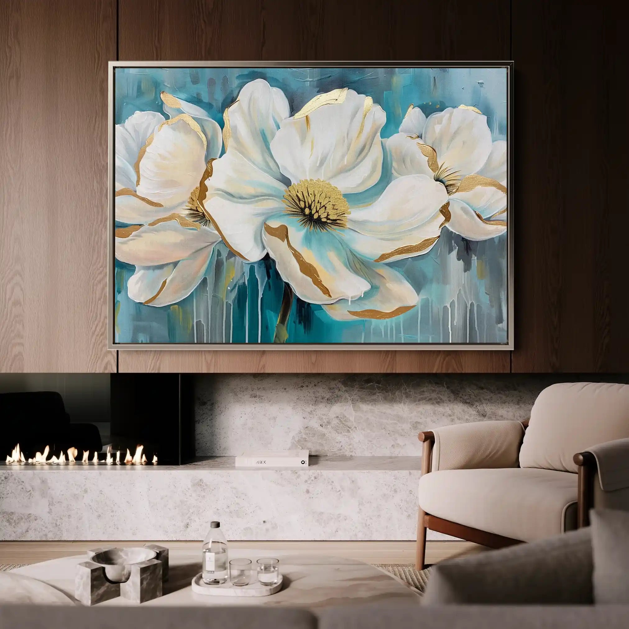 Floral Canvas Wall Art WAD589-F 90 x 60 cm / Stretched on hidden frame