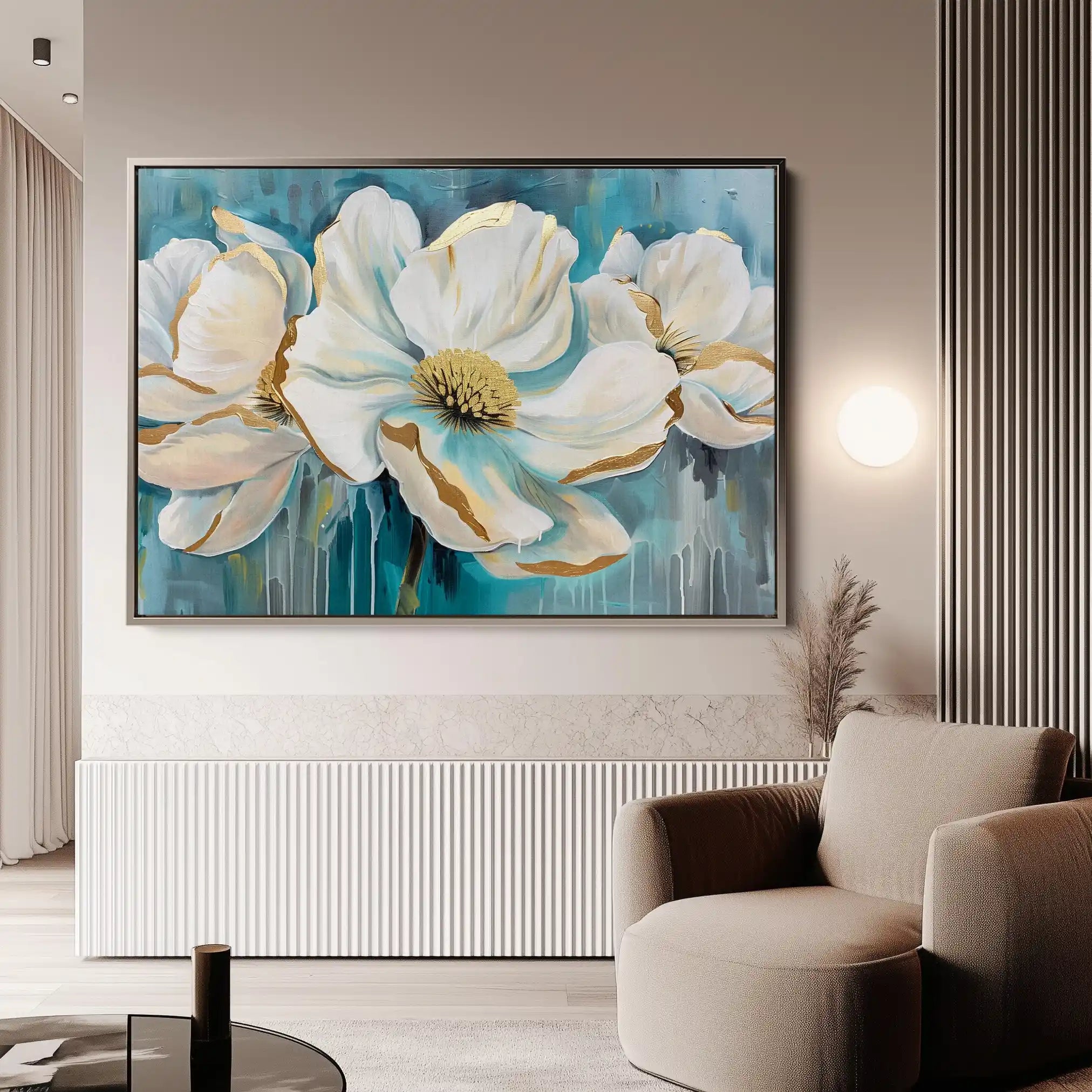 Floral Canvas Wall Art WAD589-F 90 x 60 cm / Stretched on hidden frame