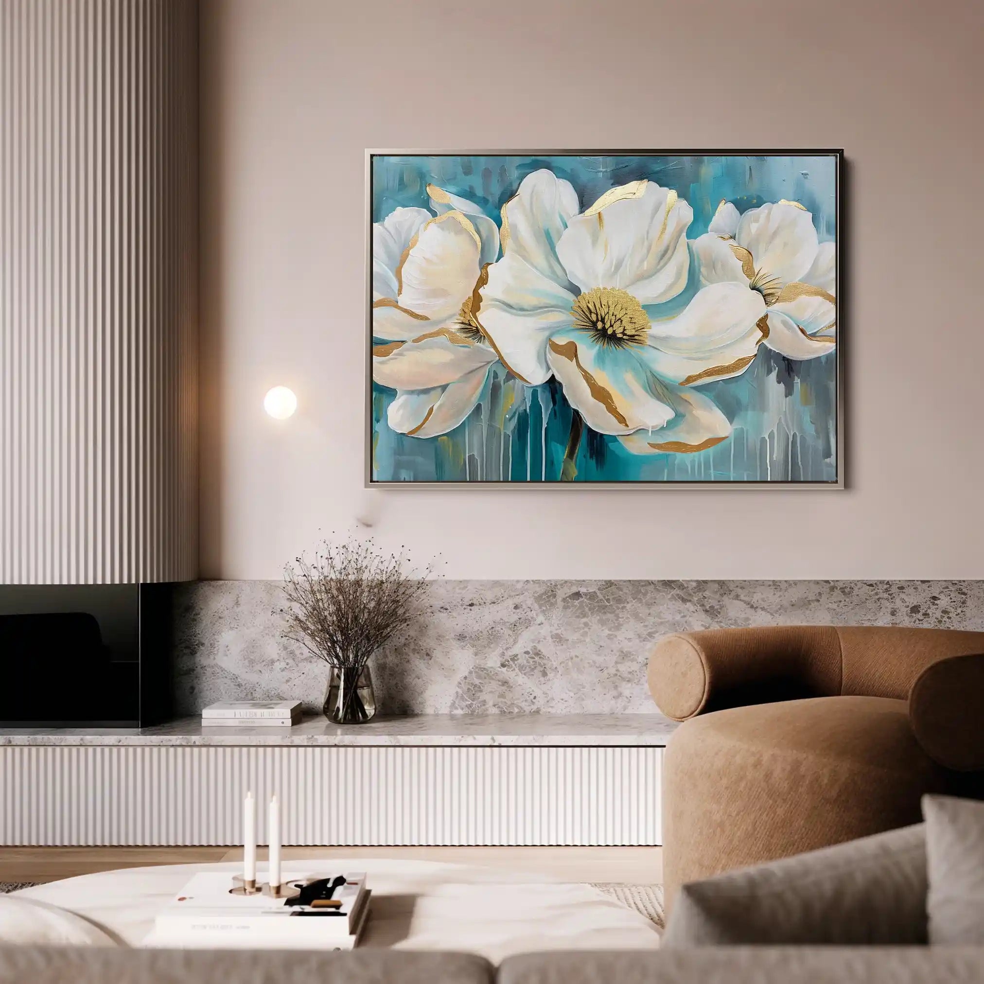 Floral Canvas Wall Art WAD589-F 90 x 60 cm / Stretched on hidden frame