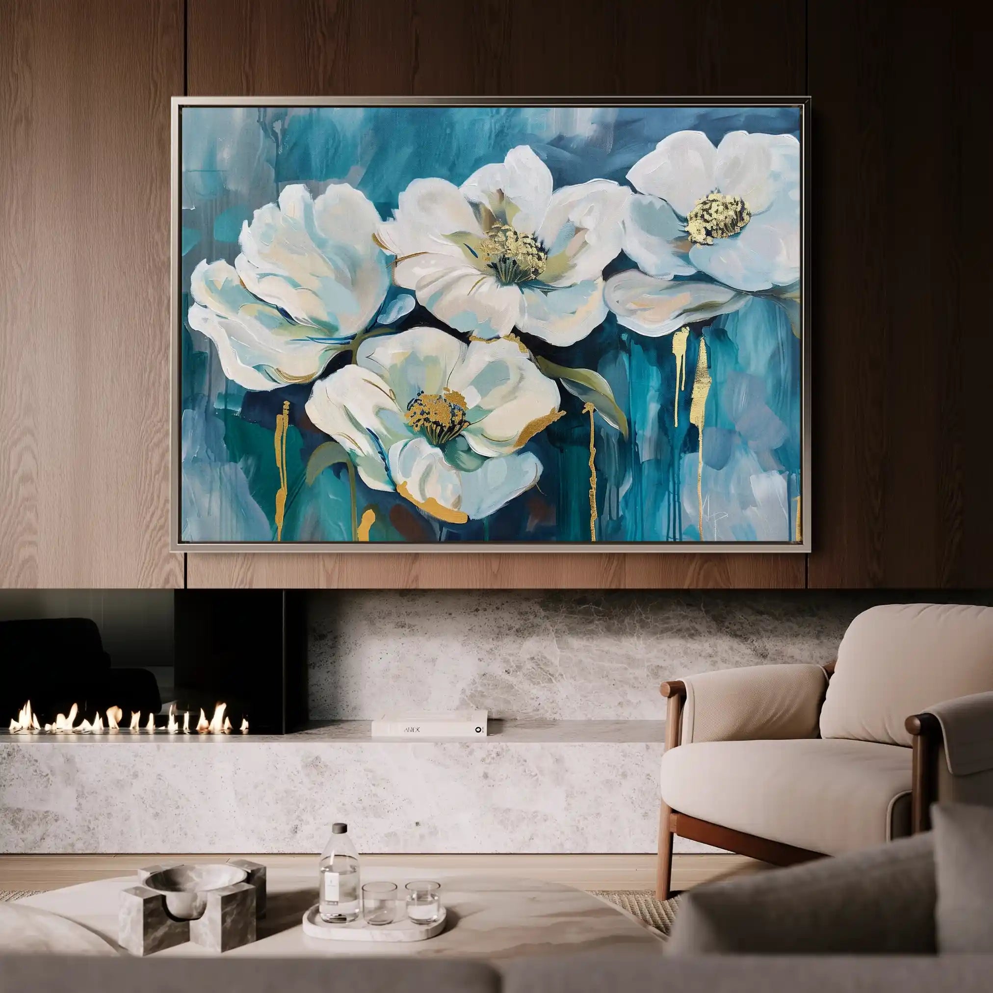 Floral Canvas Wall Art WAD590-F 90 x 60 cm / Stretched on hidden frame