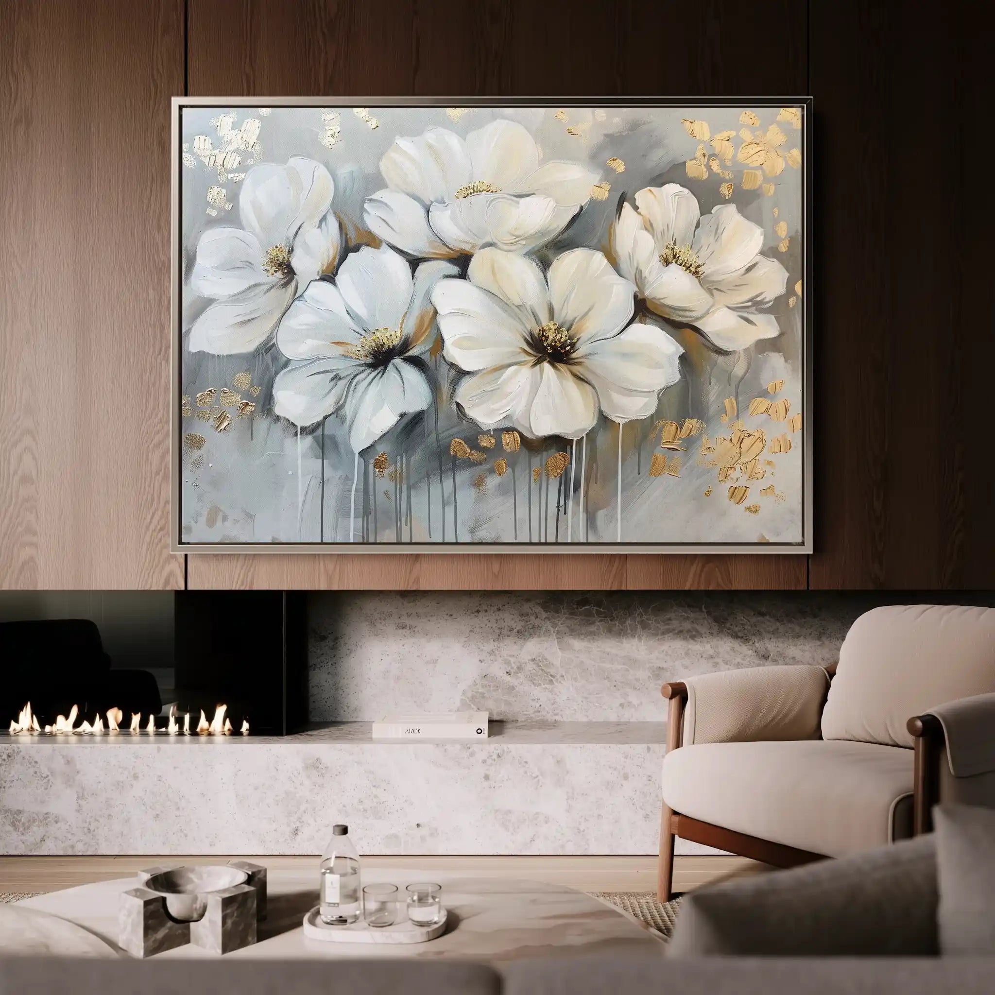 Floral Canvas Wall Art WAD597-F 90 x 60 cm / Stretched on hidden frame