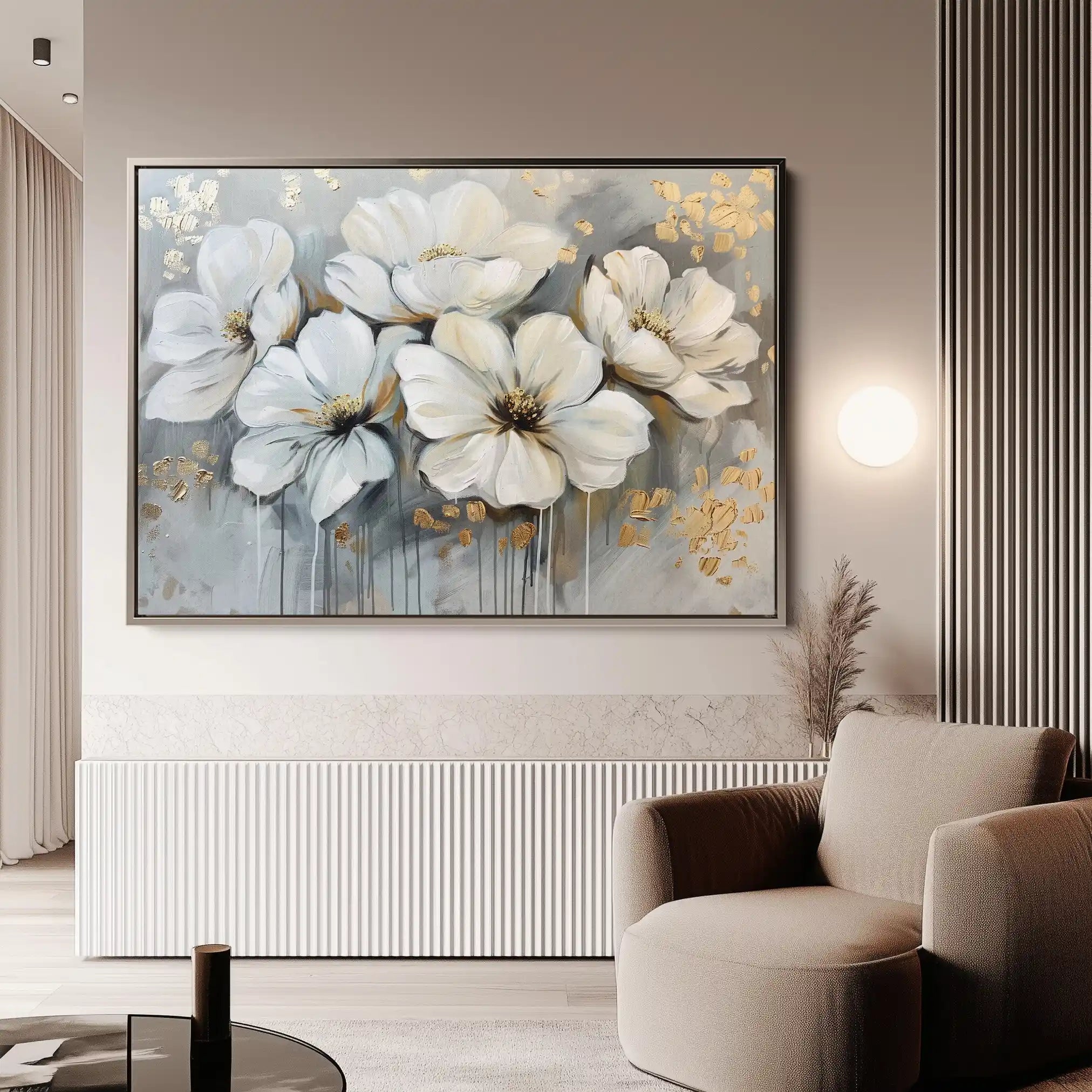 Floral Canvas Wall Art WAD597-F 90 x 60 cm / Stretched on hidden frame