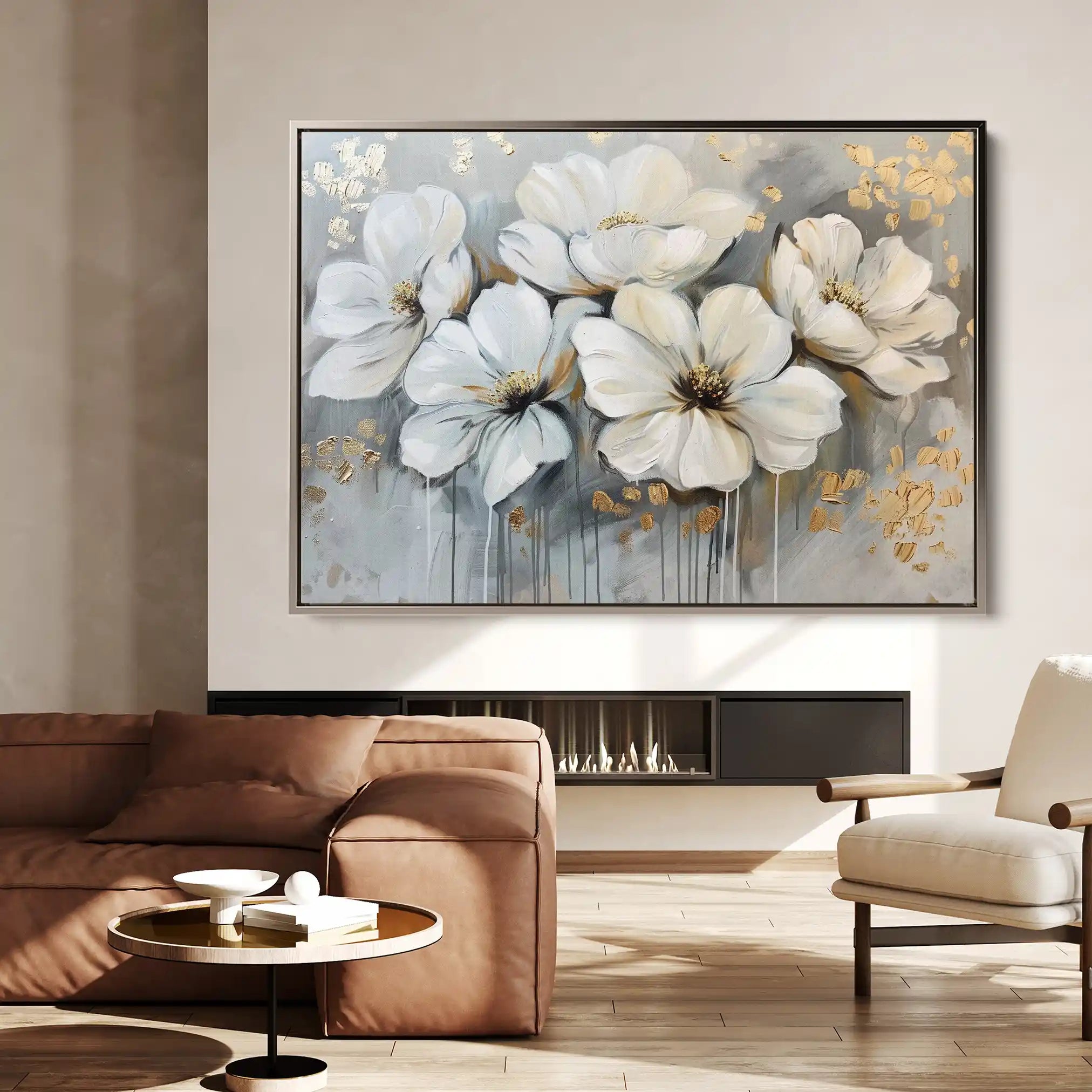 Floral Canvas Wall Art WAD597-F 90 x 60 cm / Stretched on hidden frame
