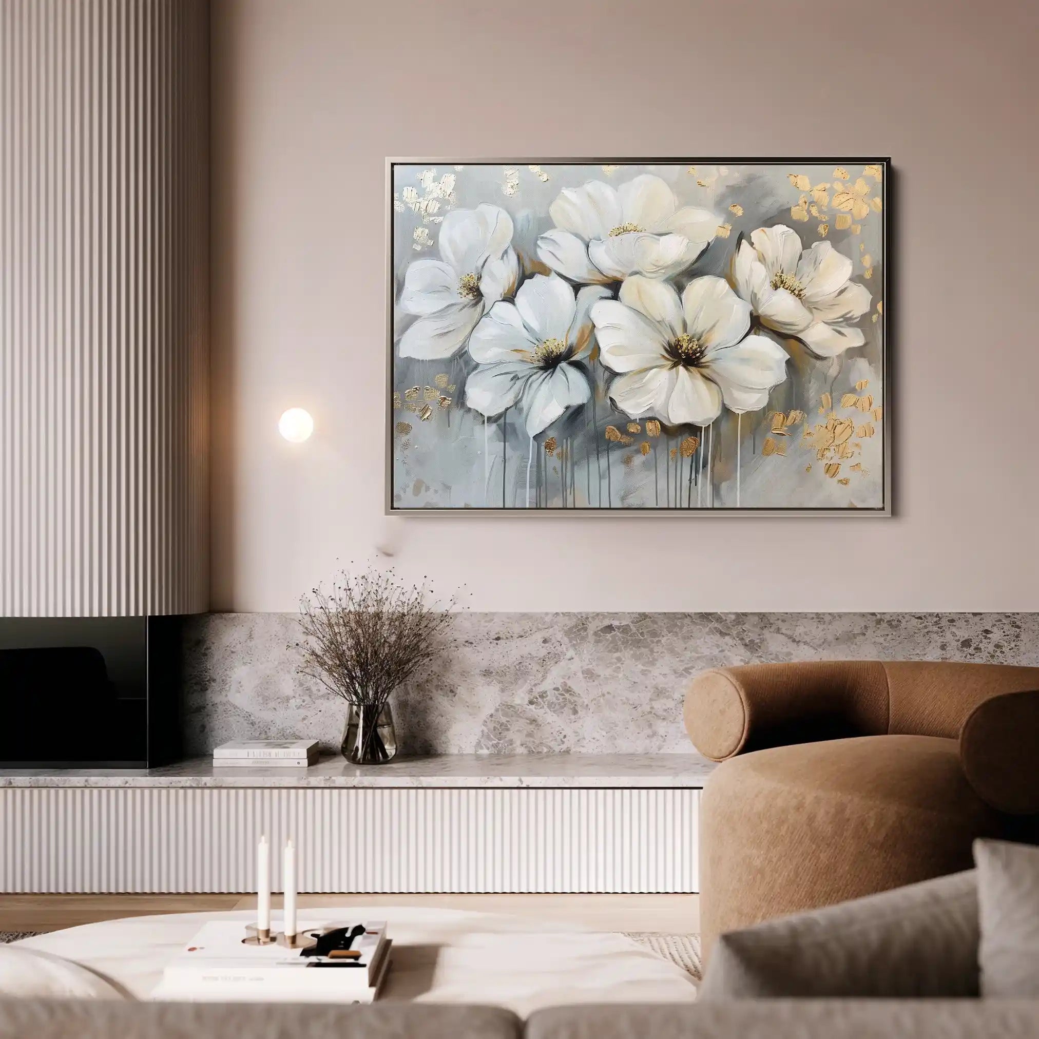 Floral Canvas Wall Art WAD597-F 90 x 60 cm / Stretched on hidden frame