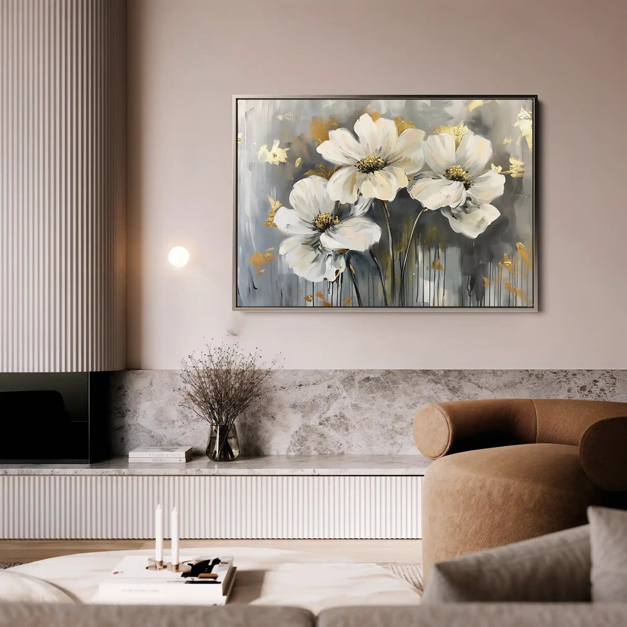 Floral Canvas Wall Art WAD598-F 90 x 60 cm / Stretched on hidden frame
