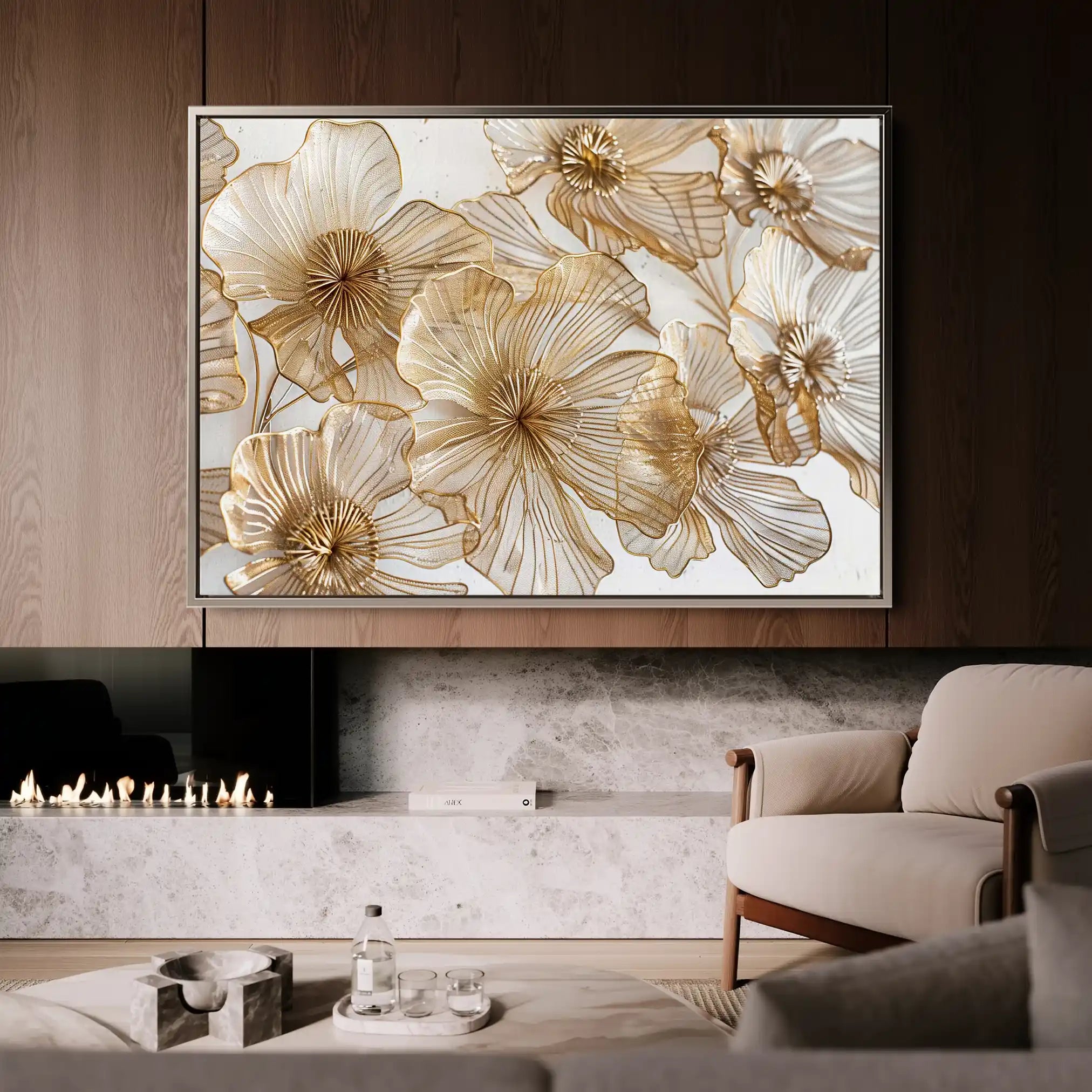 Floral Canvas Wall Art WAD608-F 90 x 60 cm / Stretched on hidden frame