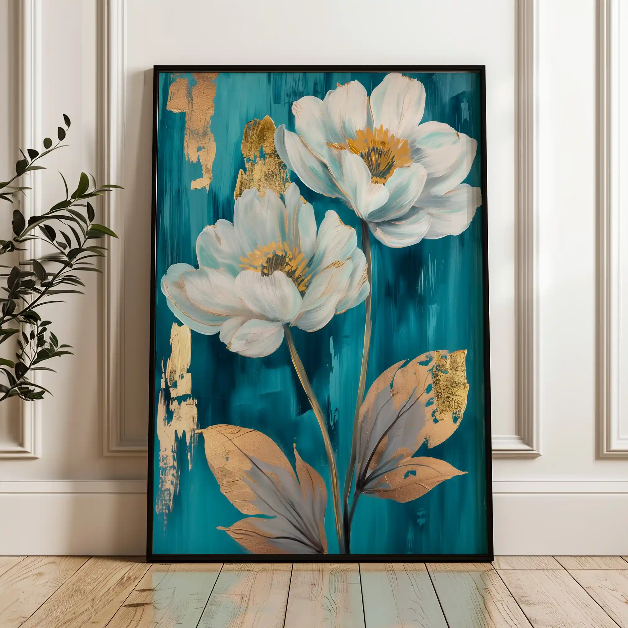 Floral Canvas Wall Art WAD639-F 90 x 60 cm / Stretched on hidden frame