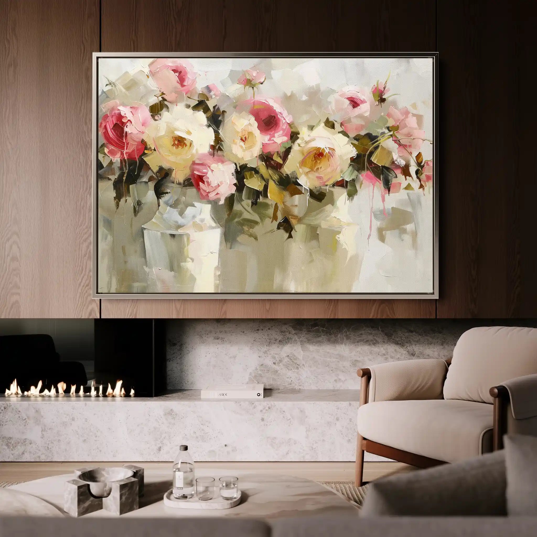 Floral Canvas Wall Art WAD645-F 90 x 60 cm / Stretched on hidden frame