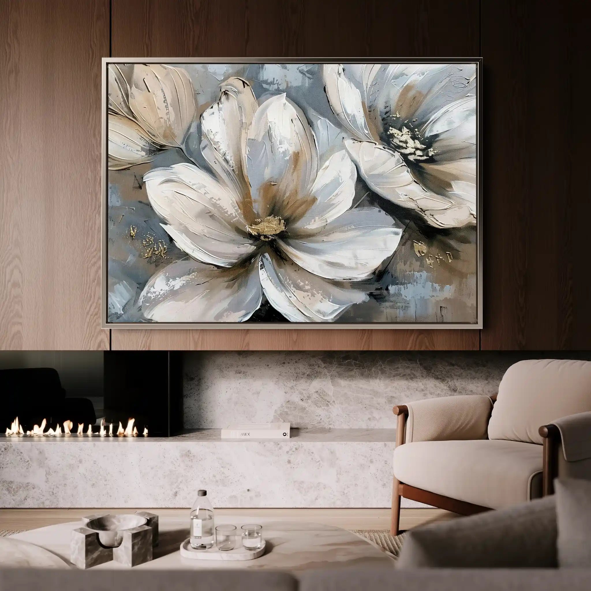 Floral Canvas Wall Art WAD648-F 90 x 60 cm / Stretched on hidden frame