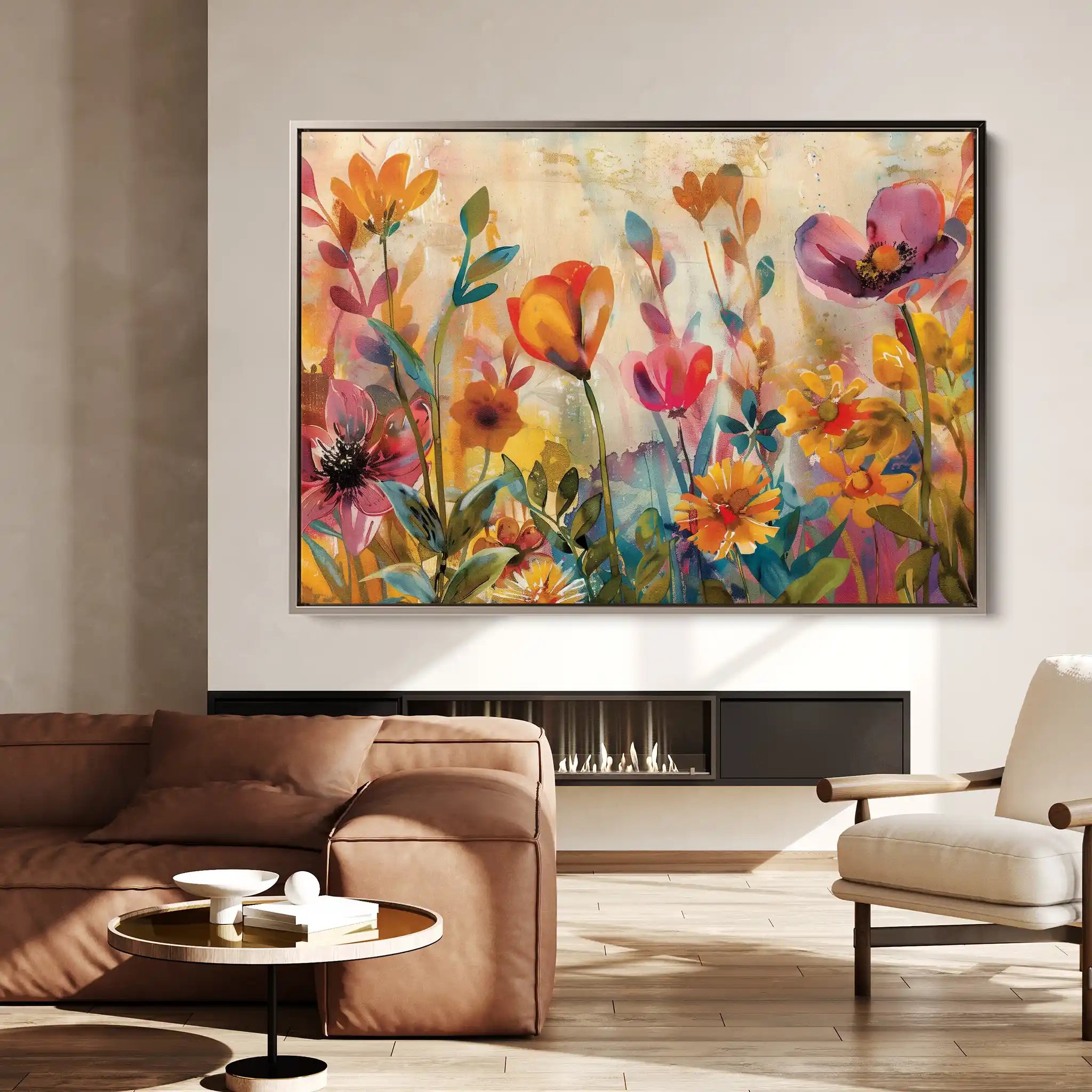 Floral Canvas Wall Art WAD700-F 90 x 60 cm / Stretched on hidden frame