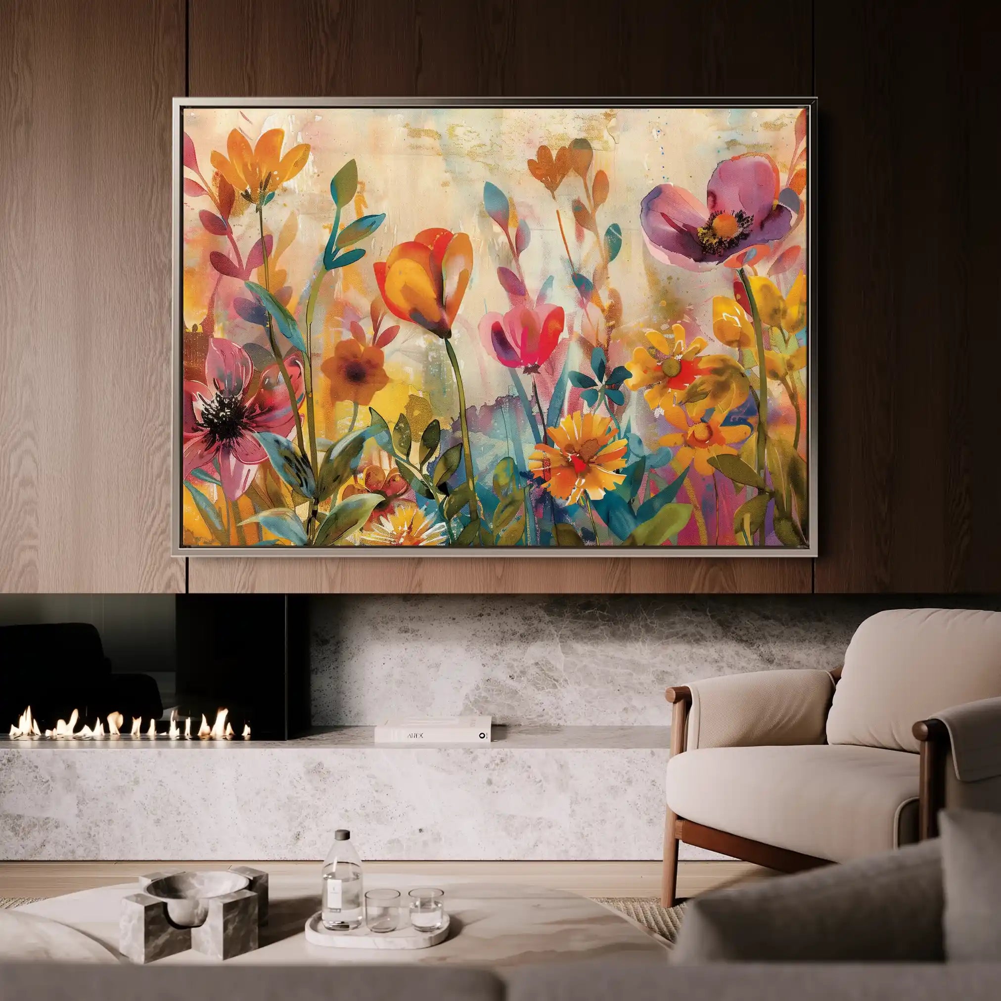 Floral Canvas Wall Art WAD700-F 90 x 60 cm / Stretched on hidden frame