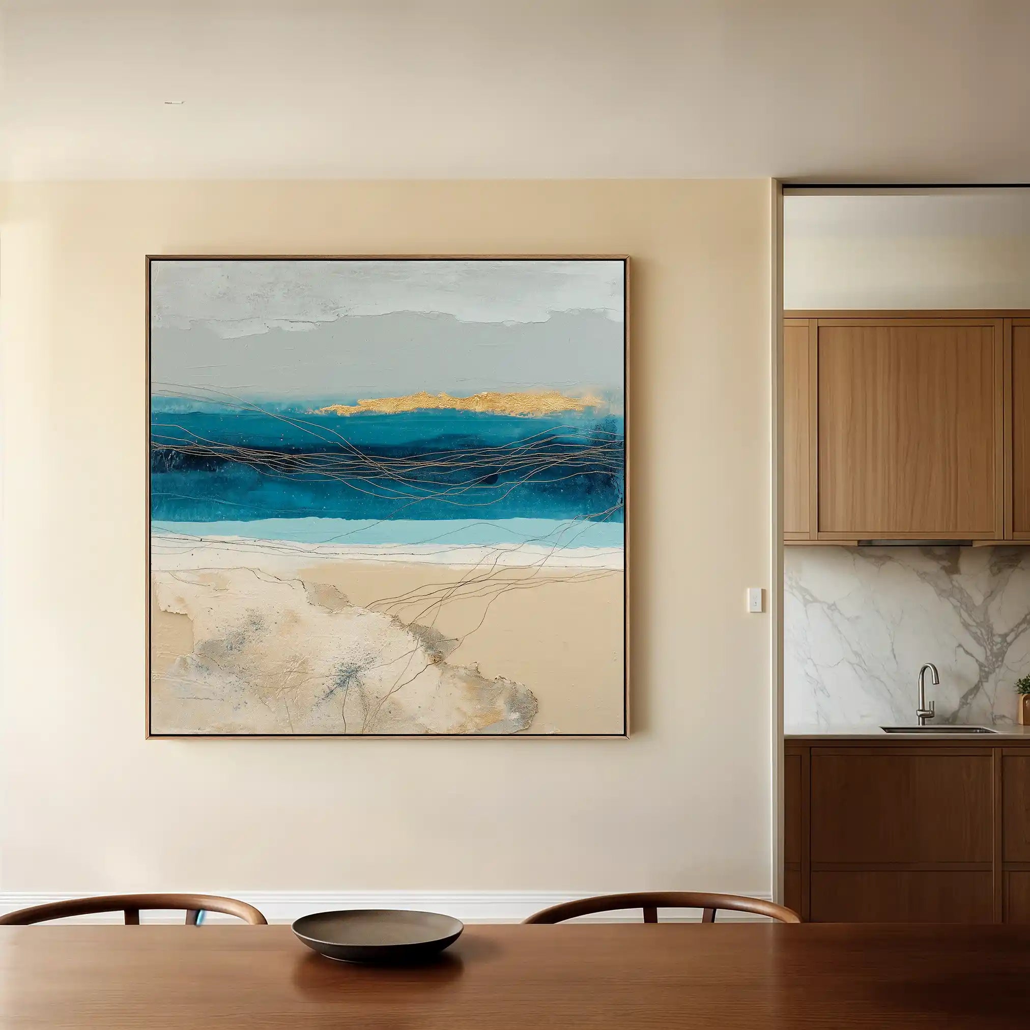 Abstract Canvas Wall Art WAD704-A 80 x 80 cm / Stretched on hidden frame