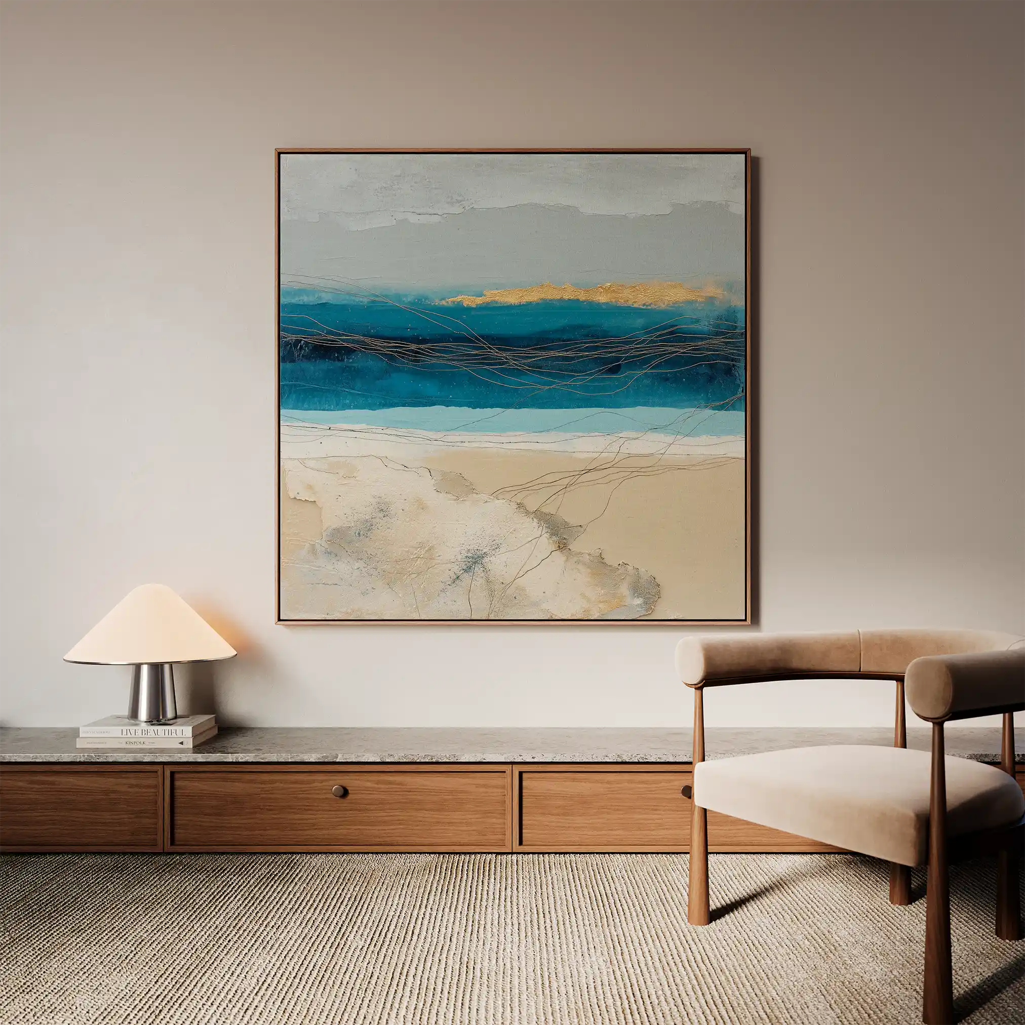 Abstract Canvas Wall Art WAD704-A 80 x 80 cm / Stretched on hidden frame
