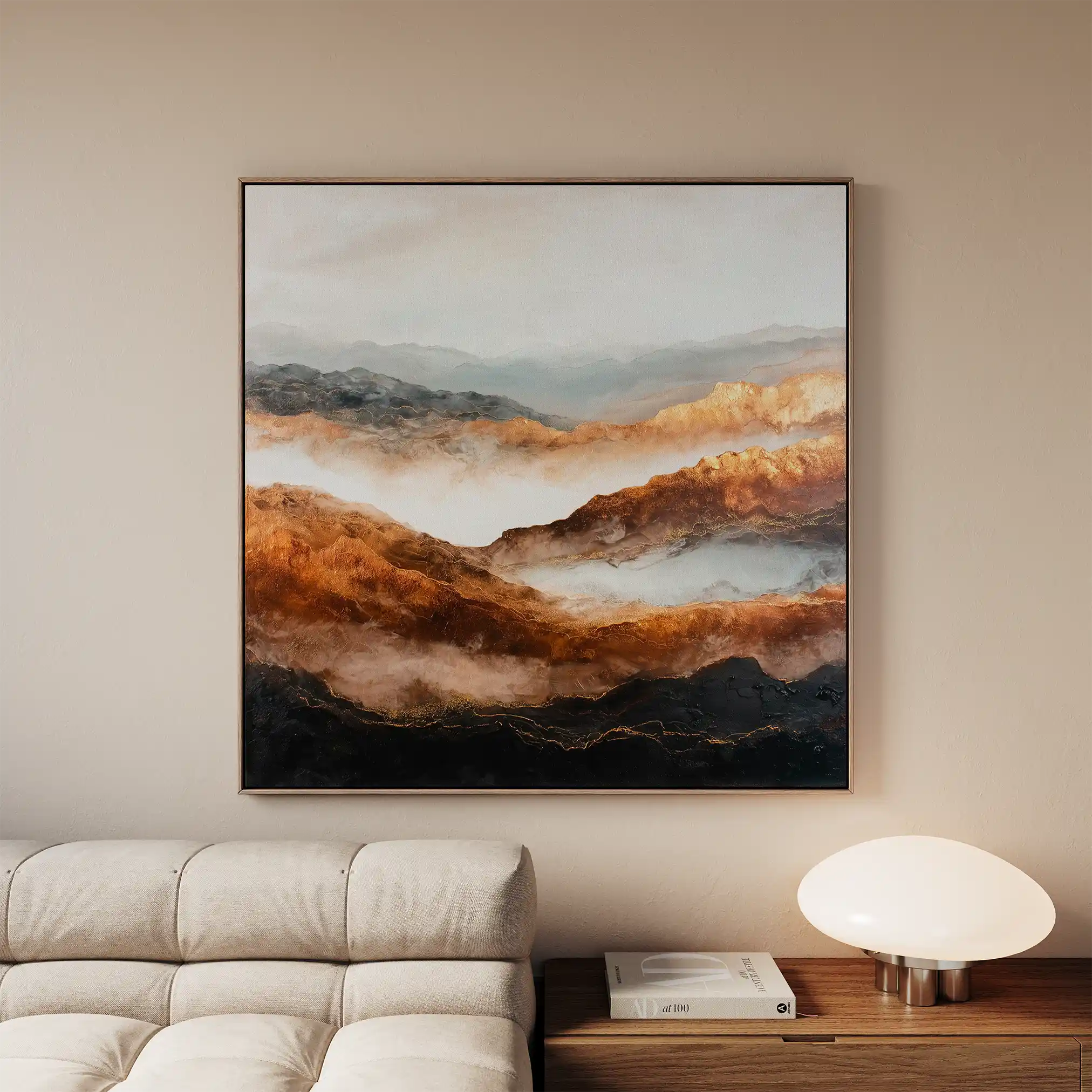 Abstract Canvas Wall Art WAD715-A 80 x 80 cm / Stretched on hidden frame