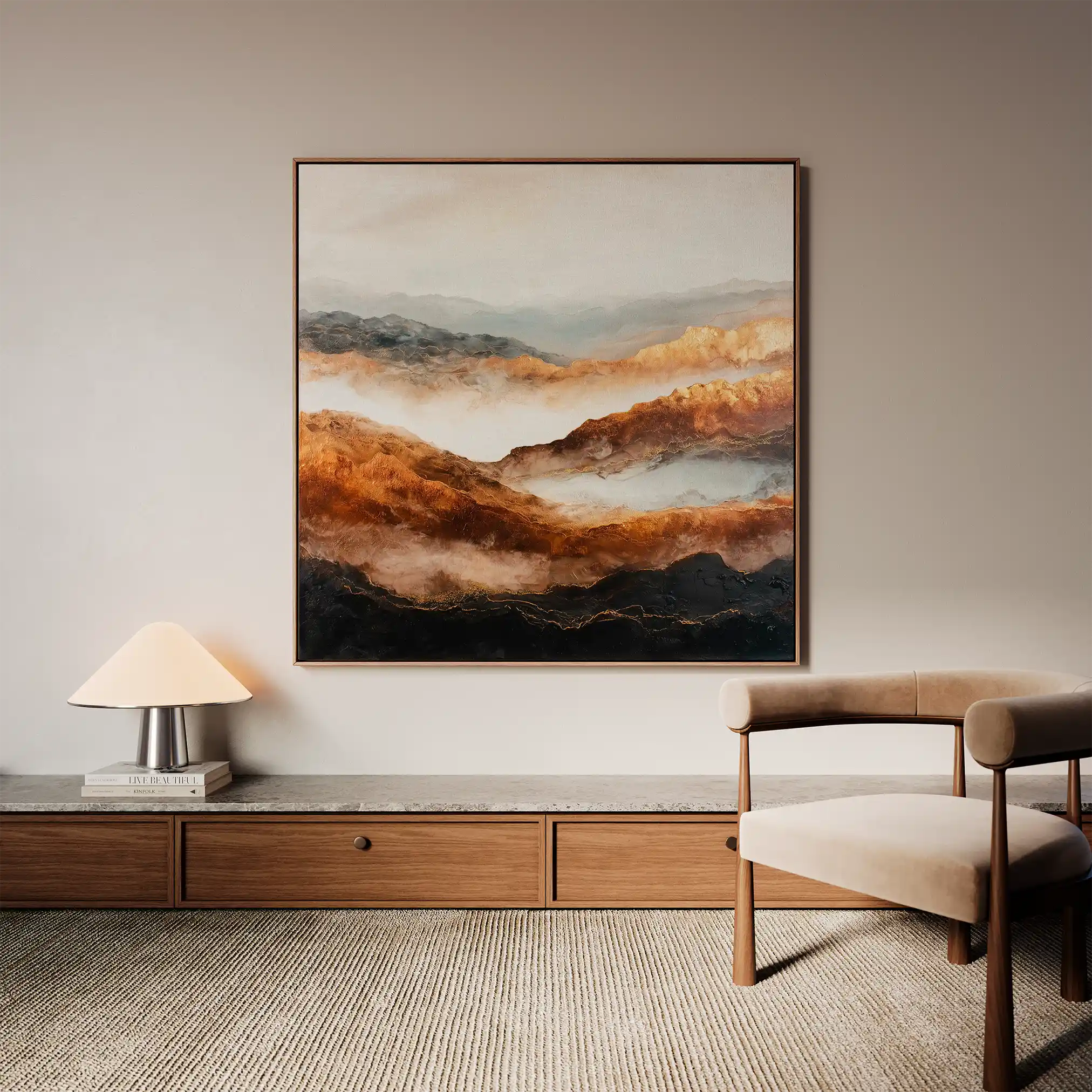 Abstract Canvas Wall Art WAD715-A 80 x 80 cm / Stretched on hidden frame