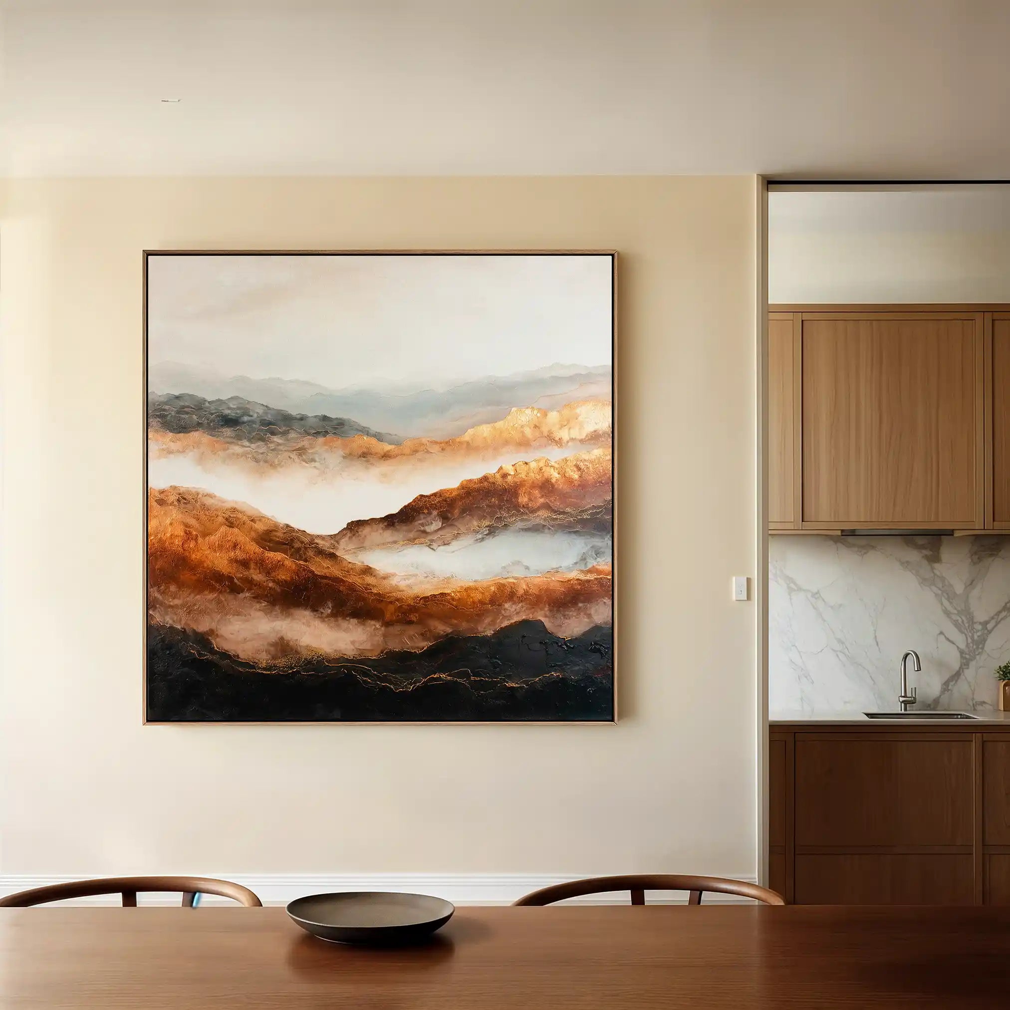 Abstract Canvas Wall Art WAD715-A 80 x 80 cm / Stretched on hidden frame
