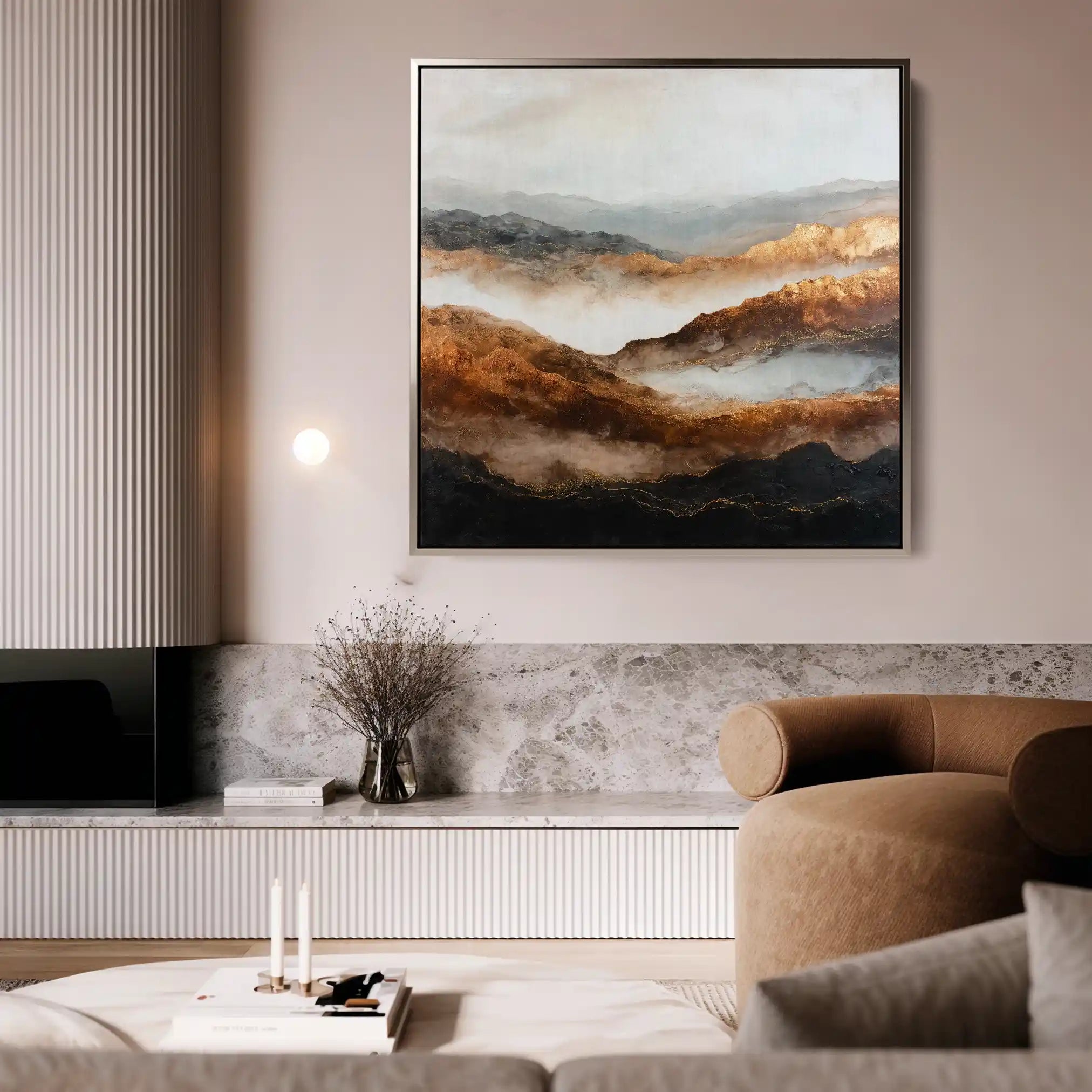 Abstract Canvas Wall Art WAD715-A 80 x 80 cm / Stretched on hidden frame