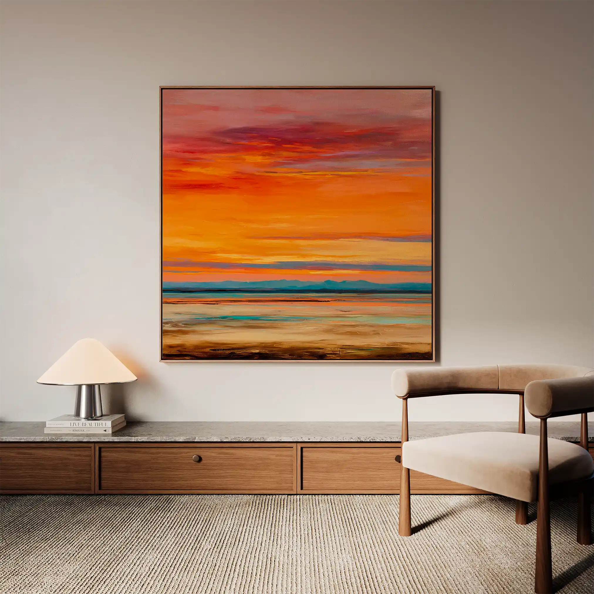 Abstract Canvas Wall Art WAD717-A 80 x 80 cm / Stretched on hidden frame