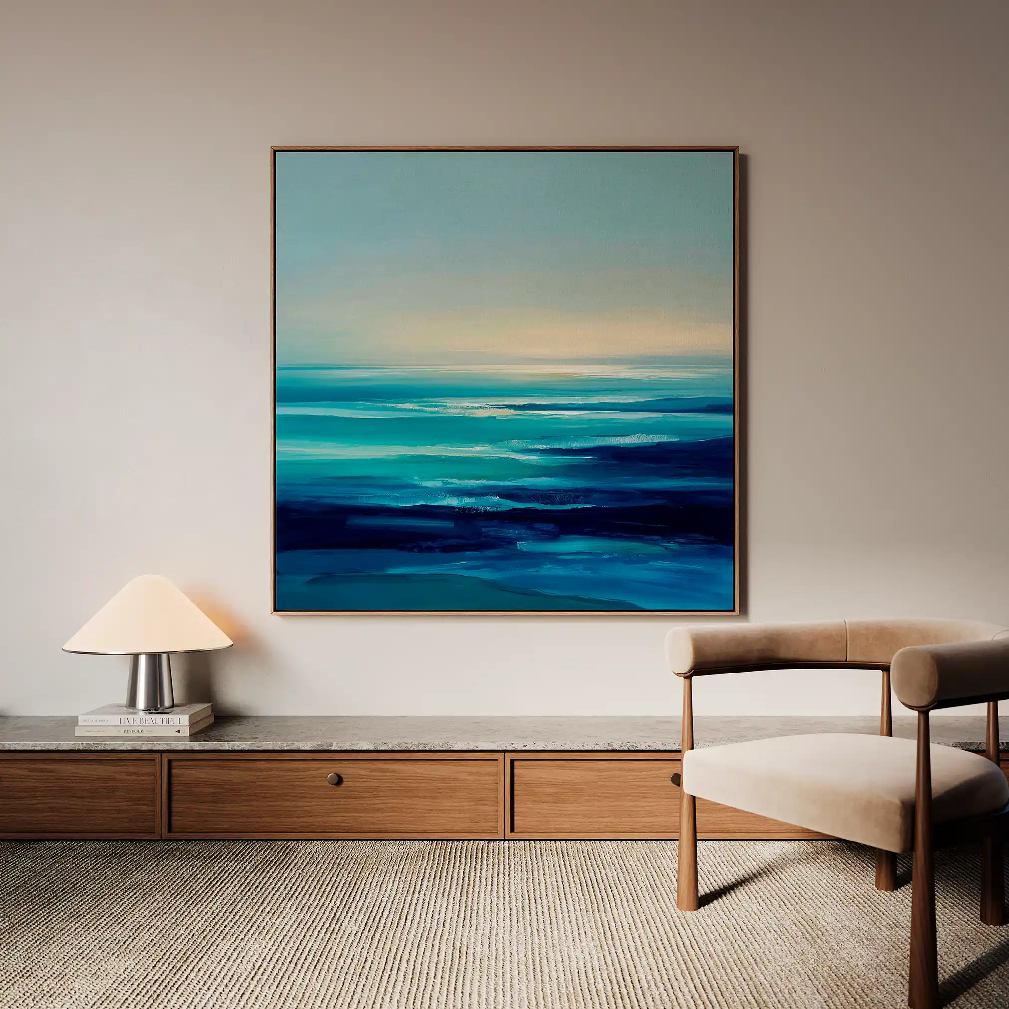 Abstract Canvas Wall Art WAD721-A 80 x 80 cm / Stretched on hidden frame