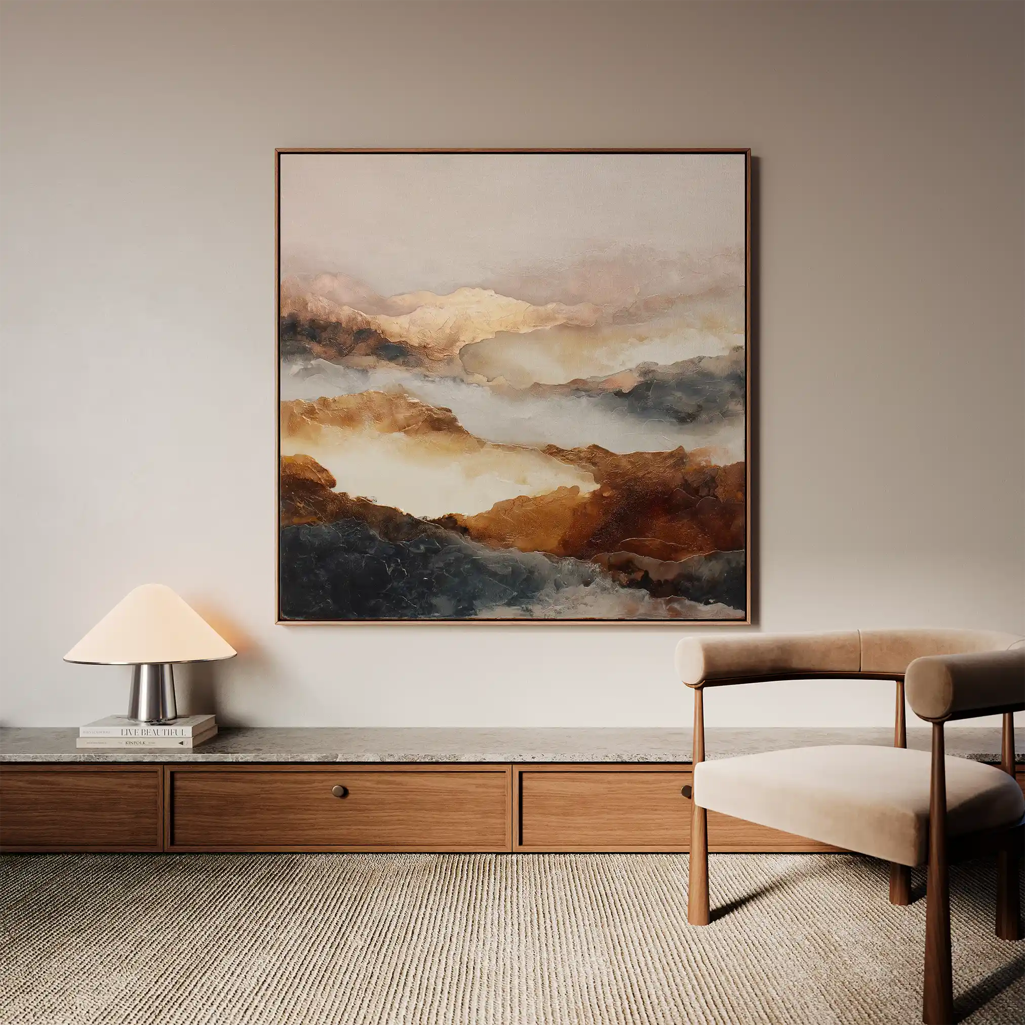 Abstract Canvas Wall Art WAD726-A 80 x 80 cm / Stretched on hidden frame