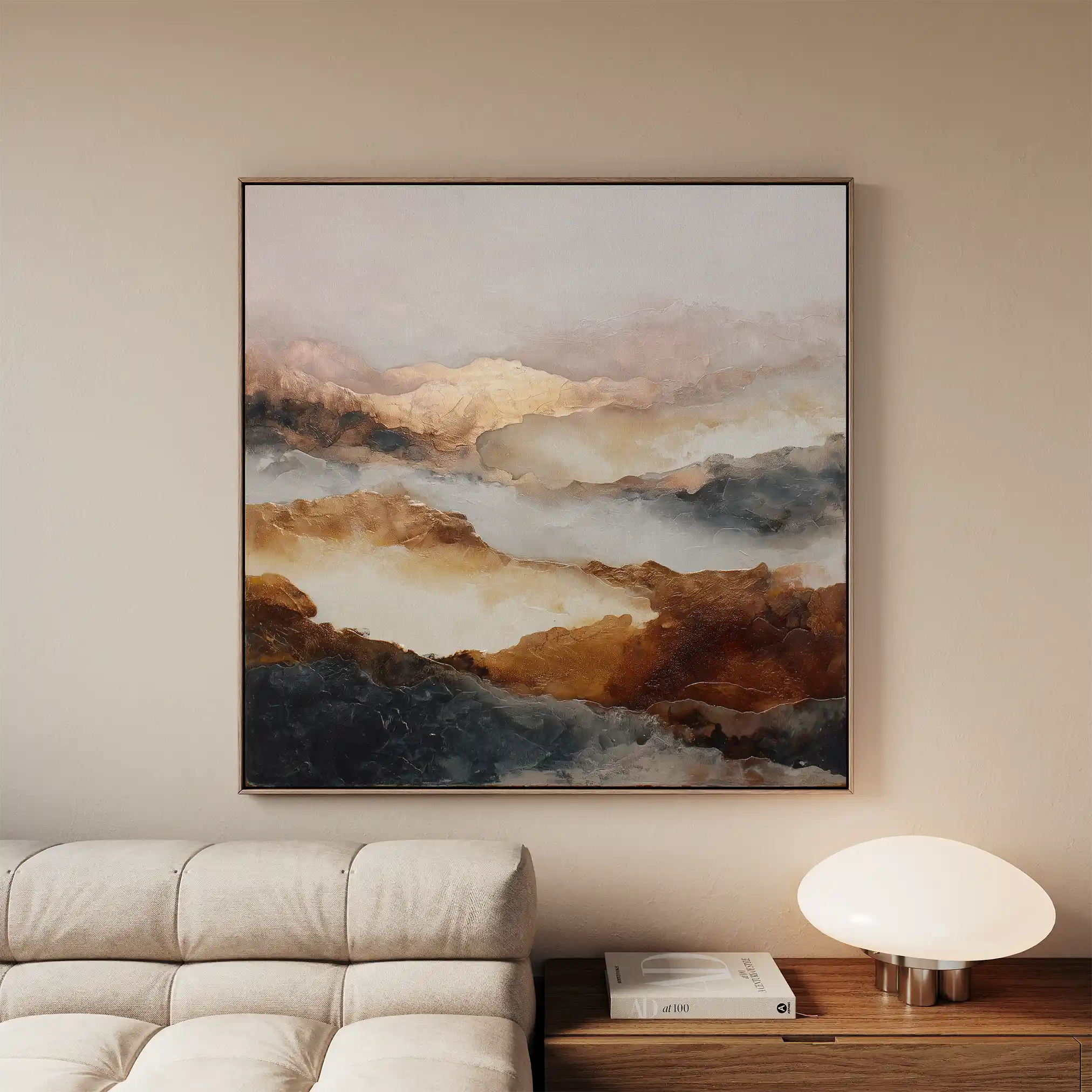 Abstract Canvas Wall Art WAD726-A 80 x 80 cm / Stretched on hidden frame