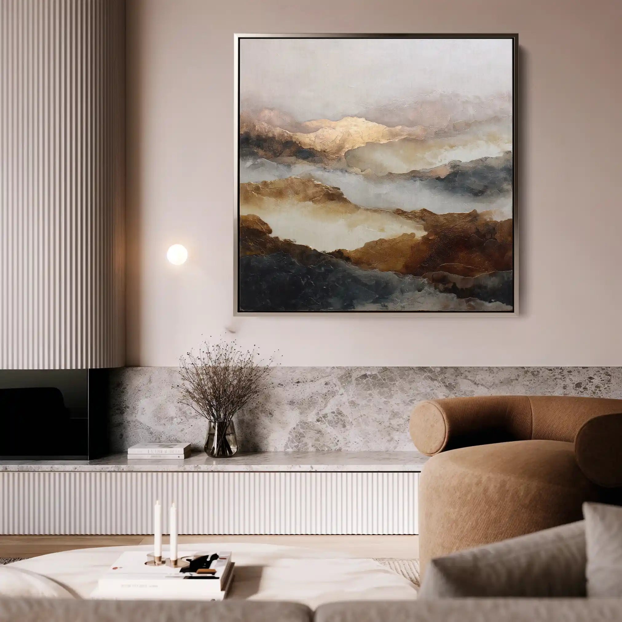 Abstract Canvas Wall Art WAD726-A 80 x 80 cm / Stretched on hidden frame