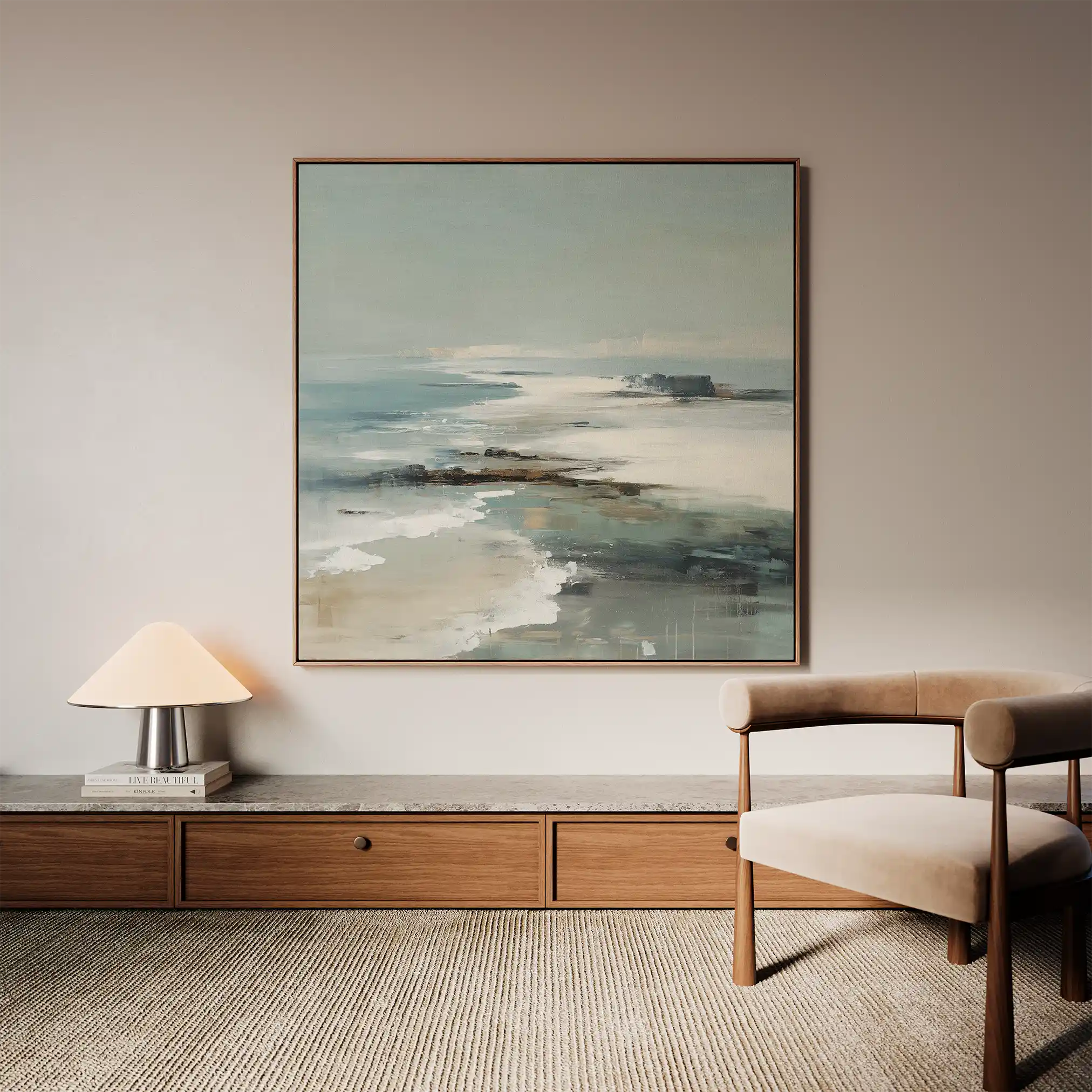 Abstract Canvas Wall Art WAD730-A 80 x 80 cm / Stretched on hidden frame