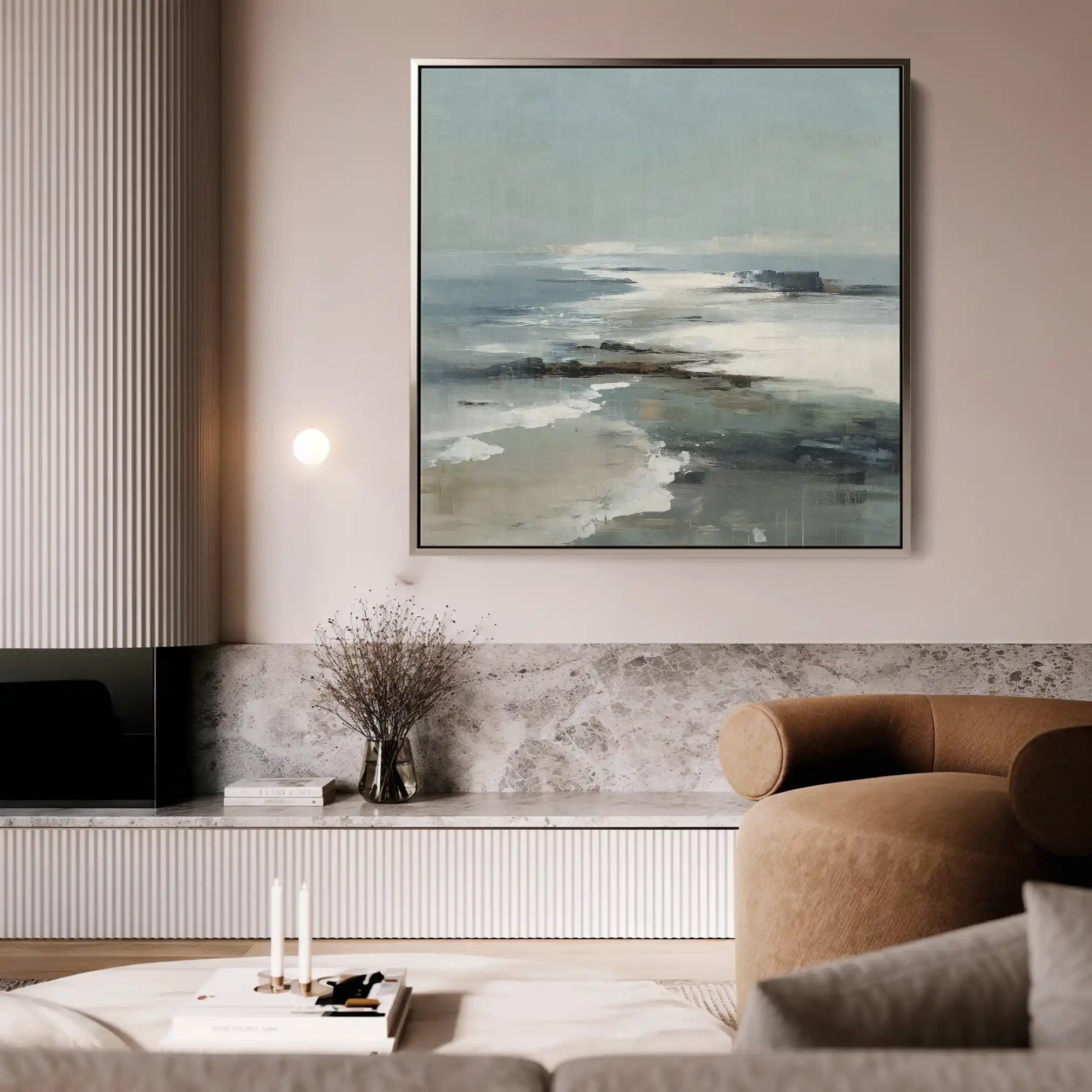 Abstract Canvas Wall Art WAD730-A 80 x 80 cm / Stretched on hidden frame