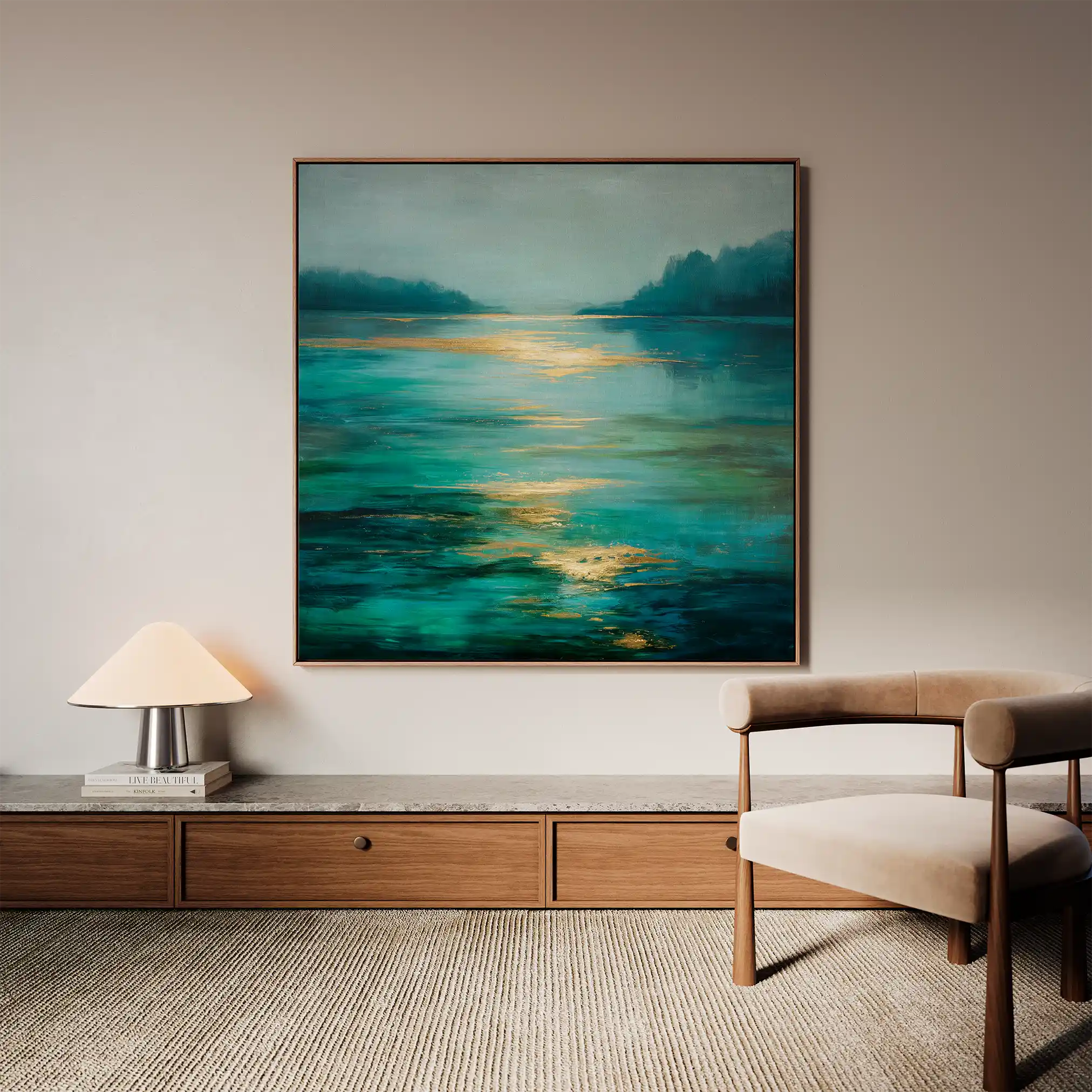 Abstract Canvas Wall Art WAD732-A 80 x 80 cm / Stretched on hidden frame