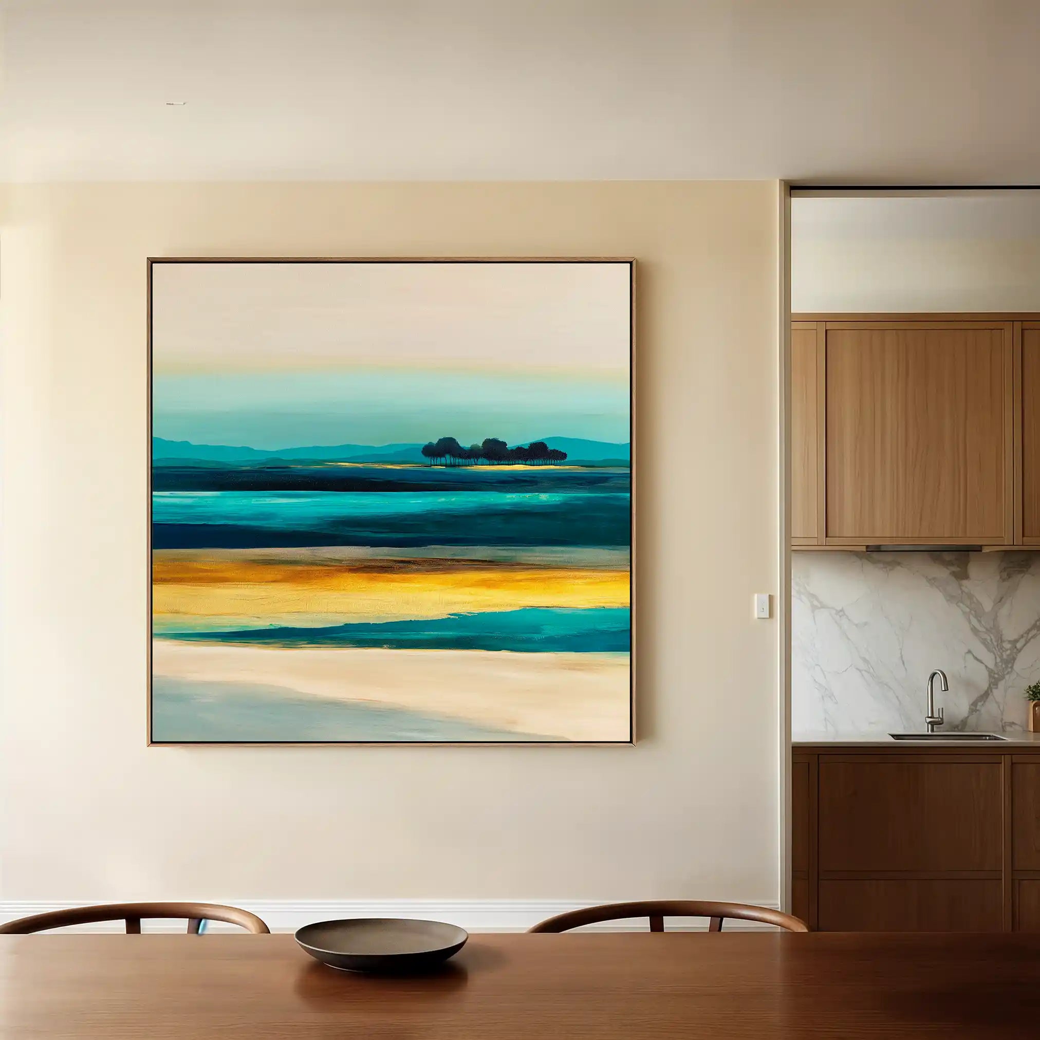 Abstract Canvas Wall Art WAD740-A 80 x 80 cm / Stretched on hidden frame