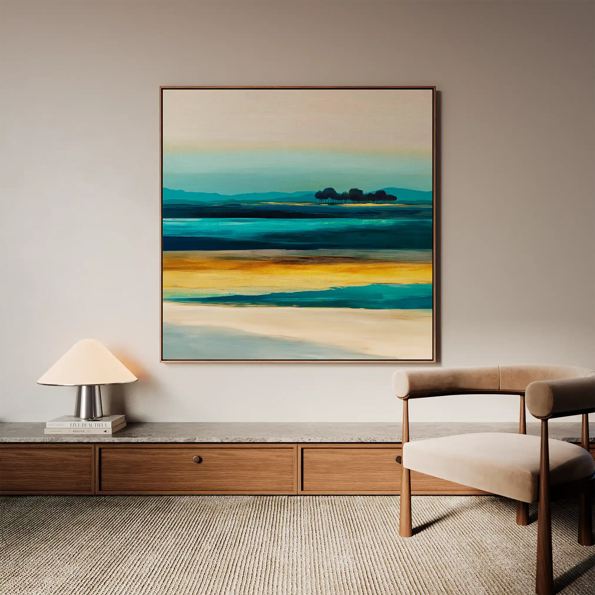 Abstract Canvas Wall Art WAD740-A 80 x 80 cm / Stretched on hidden frame
