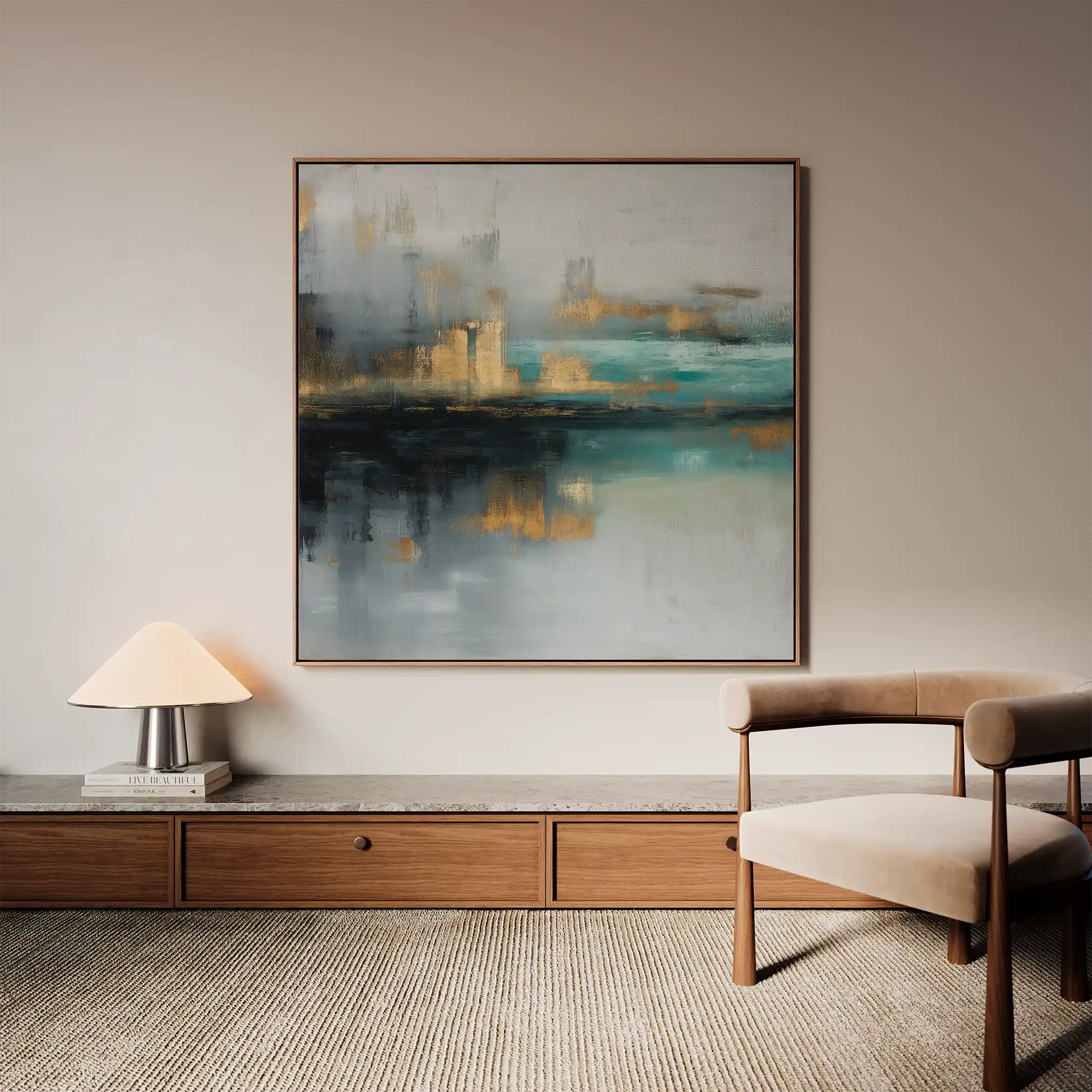 Abstract Canvas Wall Art WAD745-A 80 x 80 cm / Stretched on hidden frame
