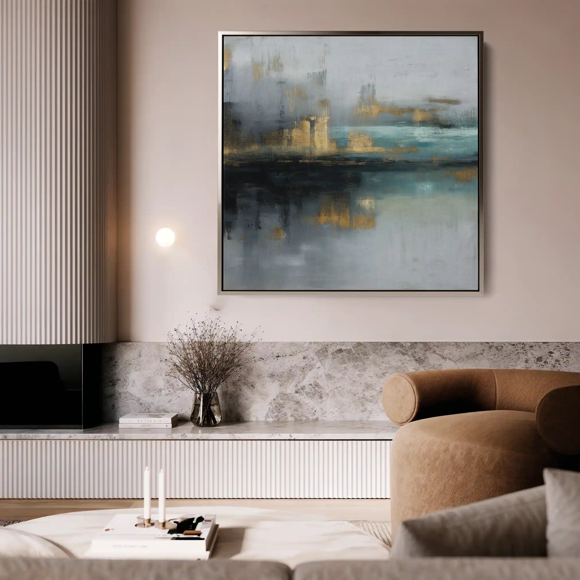 Abstract Canvas Wall Art WAD745-A 80 x 80 cm / Stretched on hidden frame