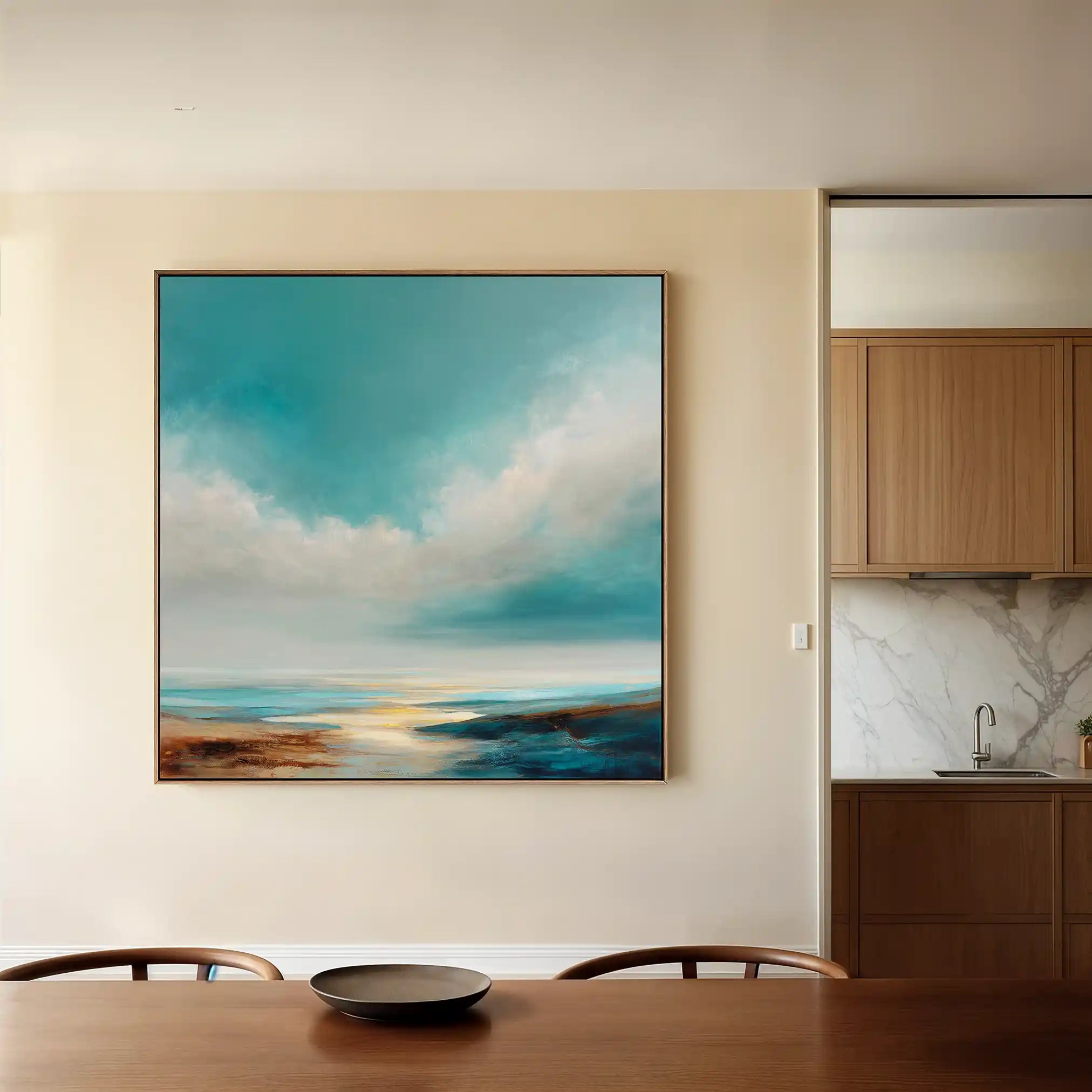 Abstract Canvas Wall Art WAD746-A 80 x 80 cm / Stretched on hidden frame