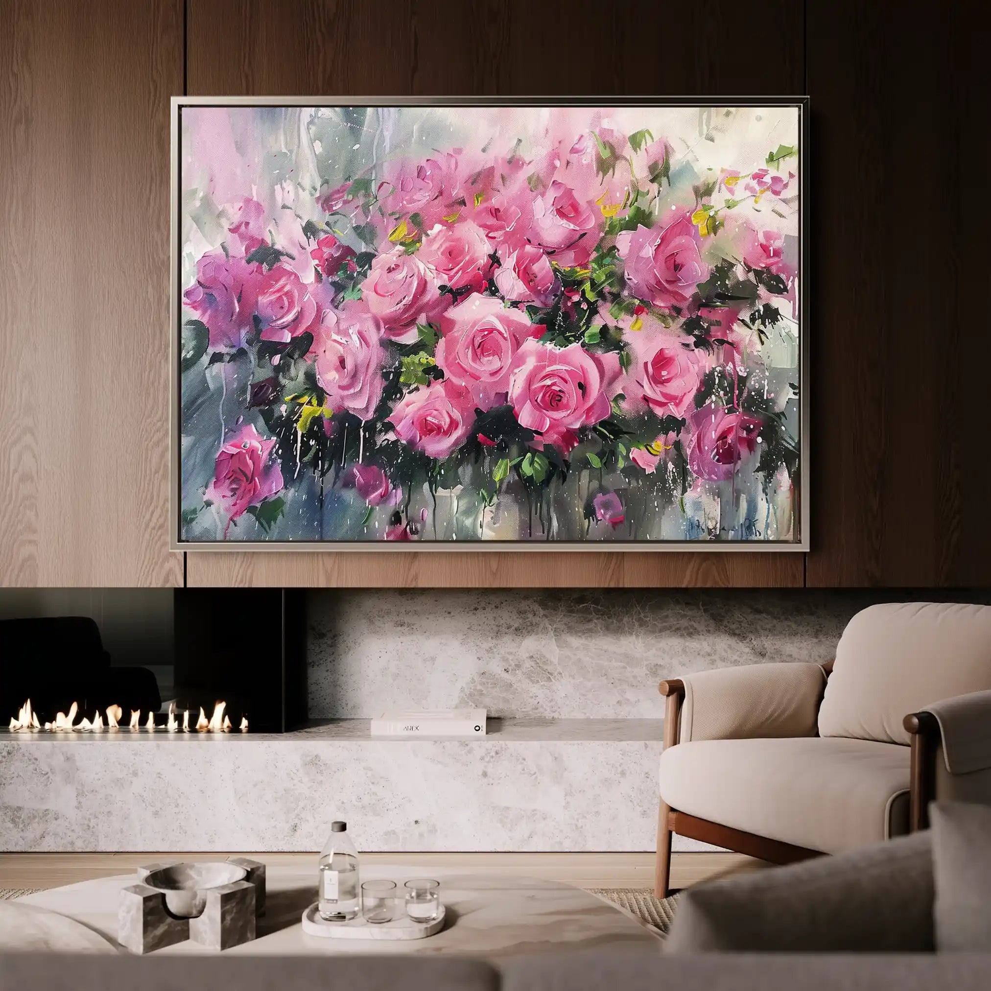 Floral Canvas Wall Art WAD746-F 90 x 60 cm / Stretched on hidden frame