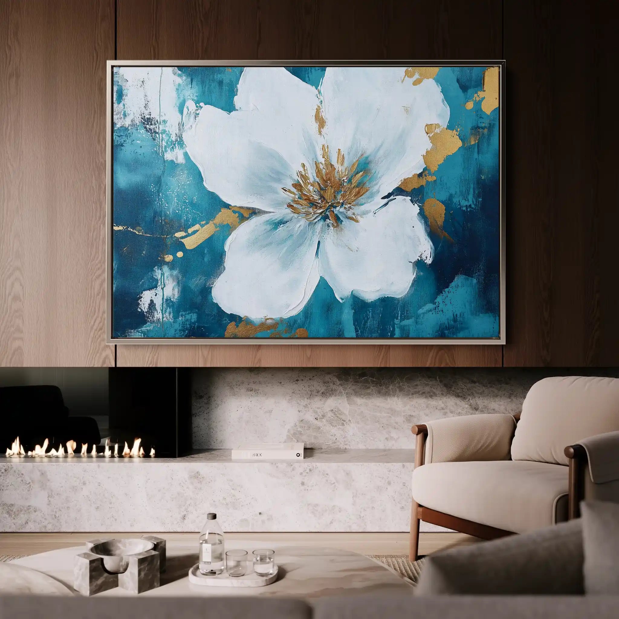 Floral Canvas Wall Art WAD750-F 90 x 60 cm / Stretched on hidden frame