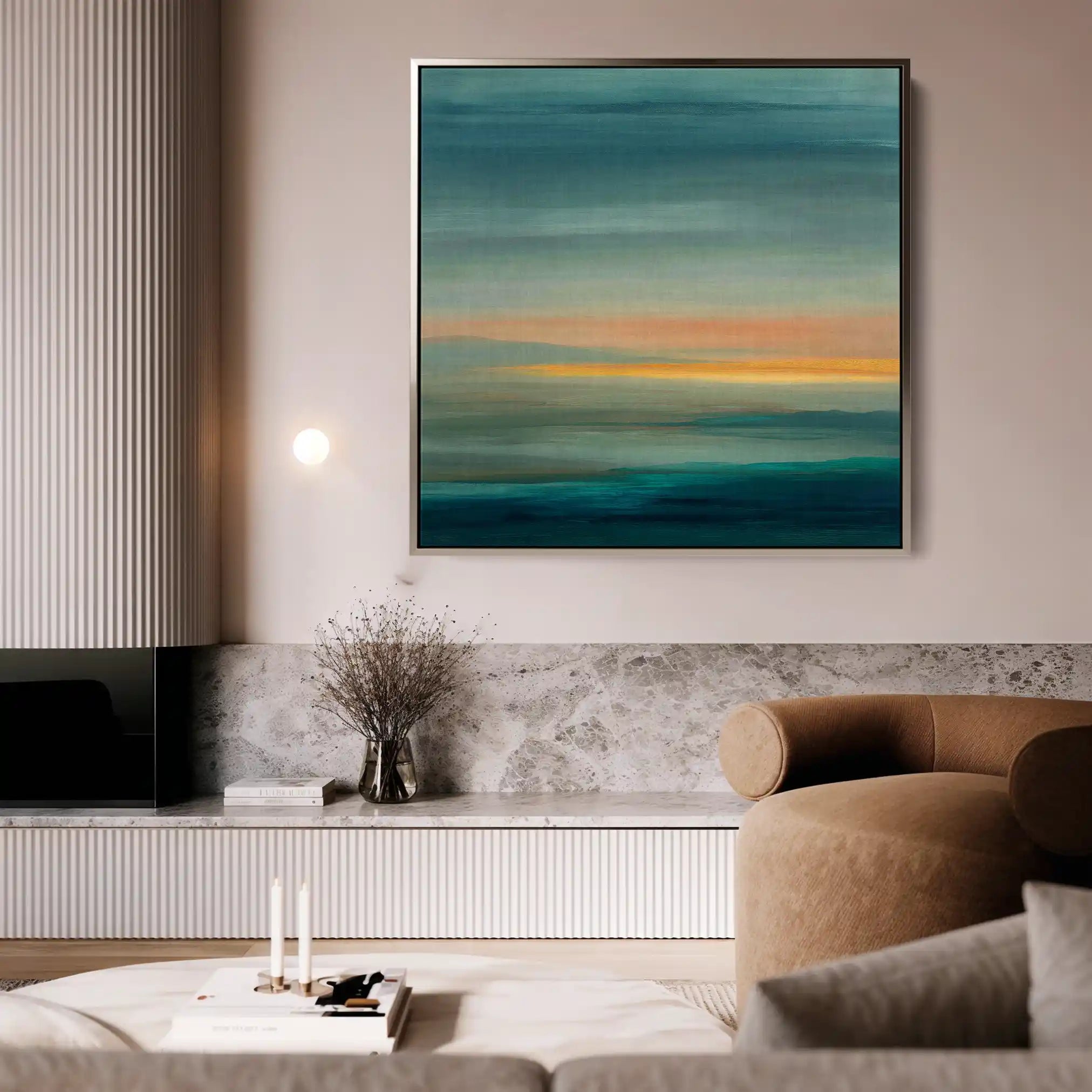 Abstract Canvas Wall Art WAD751-A 80 x 80 cm / Stretched on hidden frame