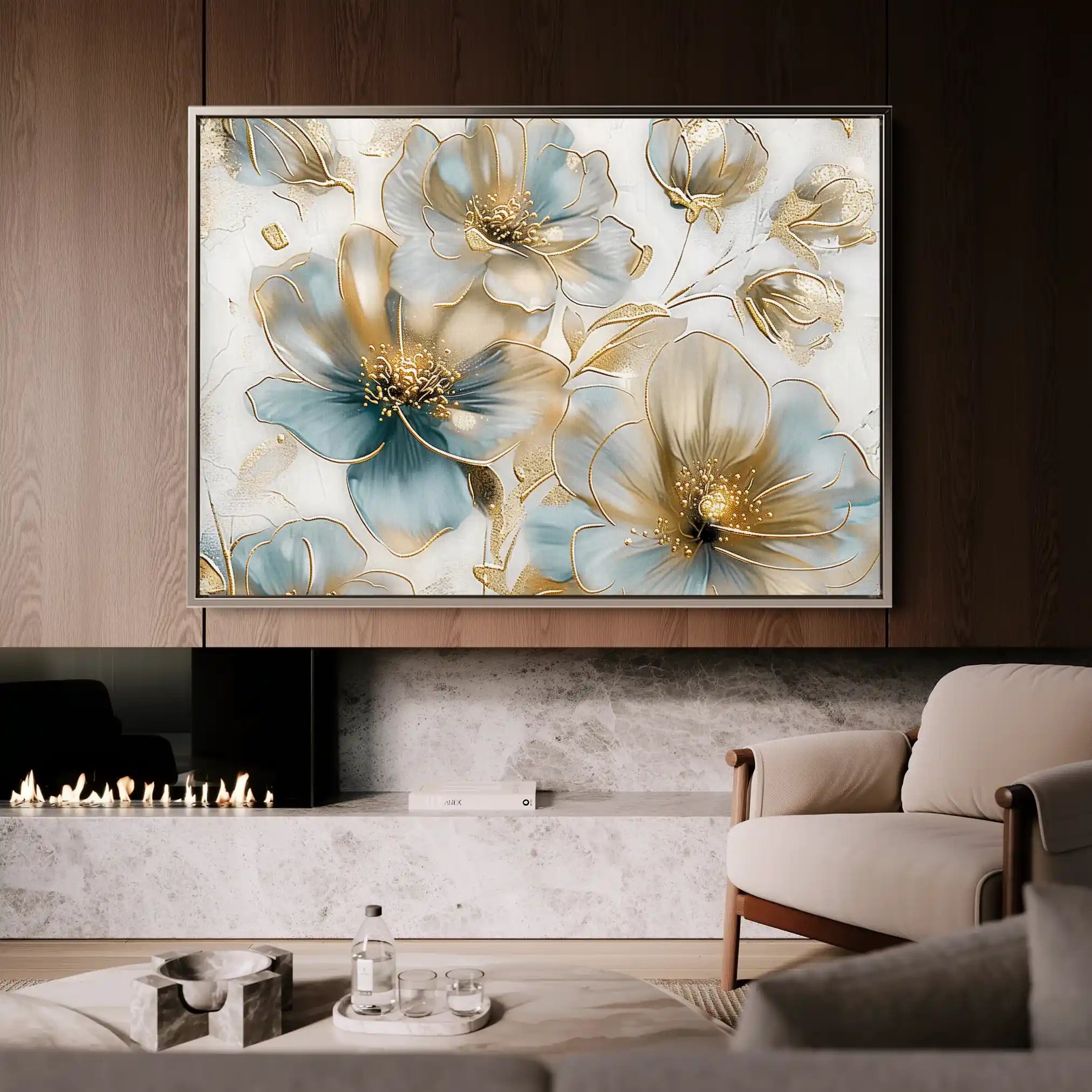 Floral Canvas Wall Art WAD757-F 90 x 60 cm / Stretched on hidden frame