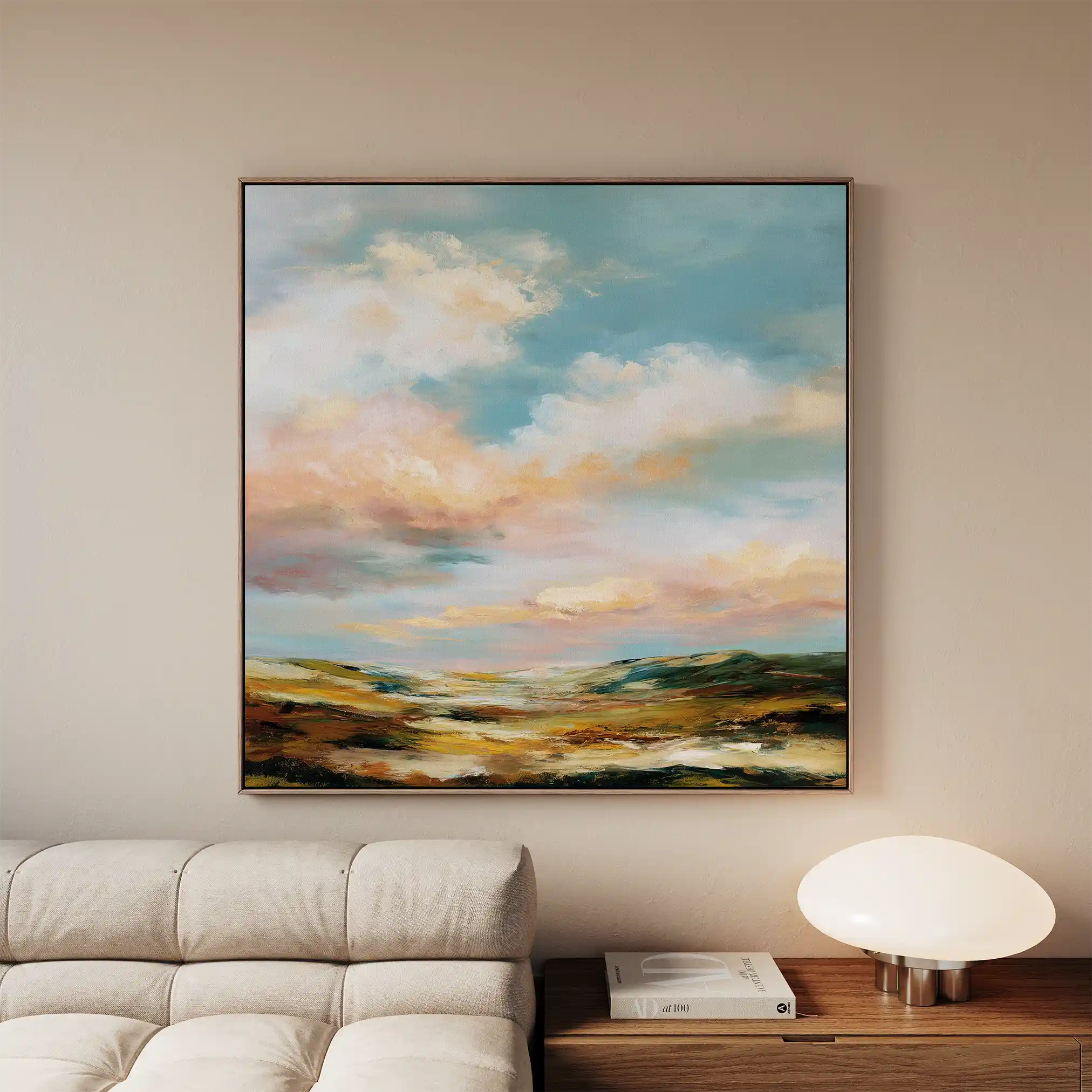 Abstract Canvas Wall Art WAD758-A 80 x 80 cm / Stretched on hidden frame