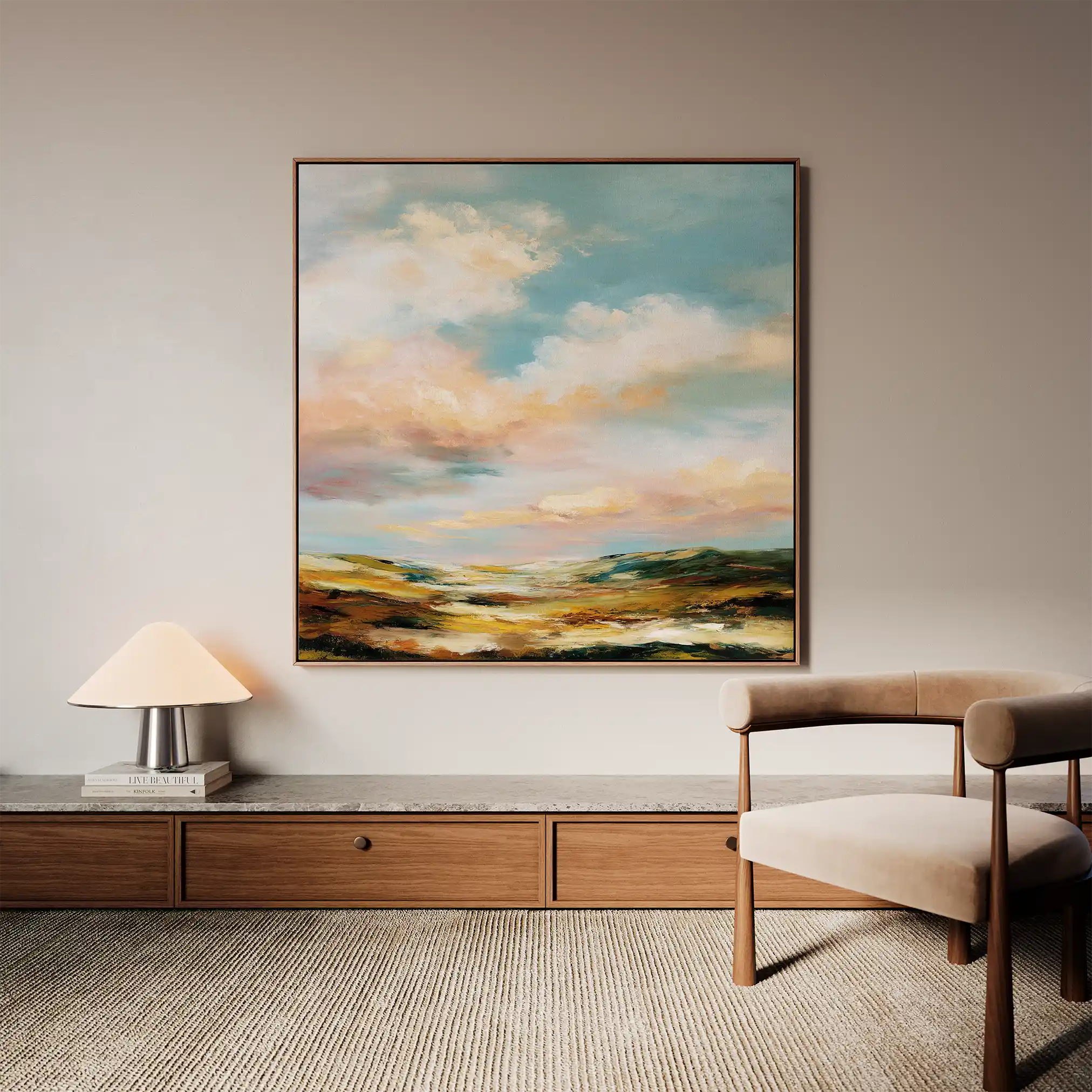 Abstract Canvas Wall Art WAD758-A 80 x 80 cm / Stretched on hidden frame