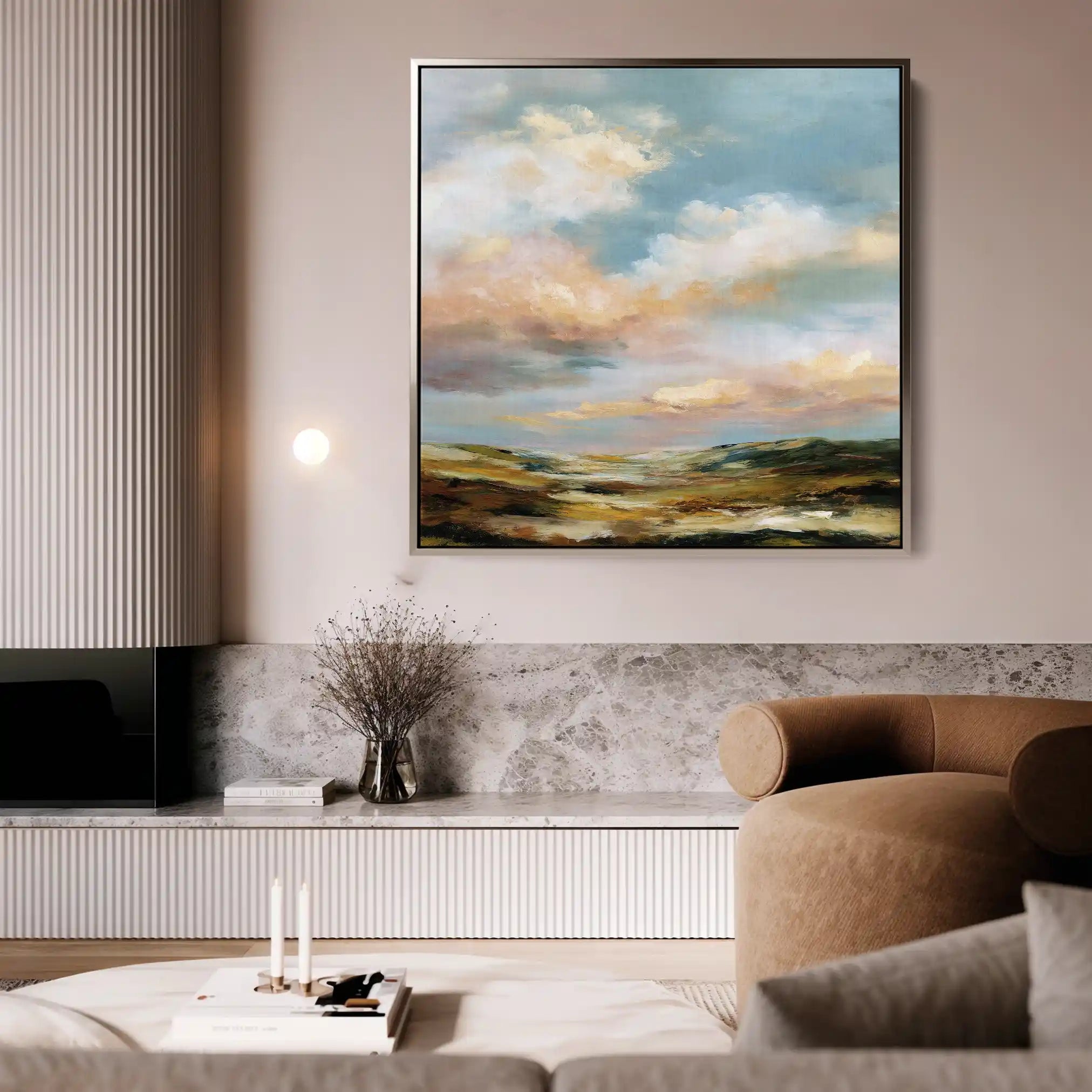 Abstract Canvas Wall Art WAD758-A 80 x 80 cm / Stretched on hidden frame