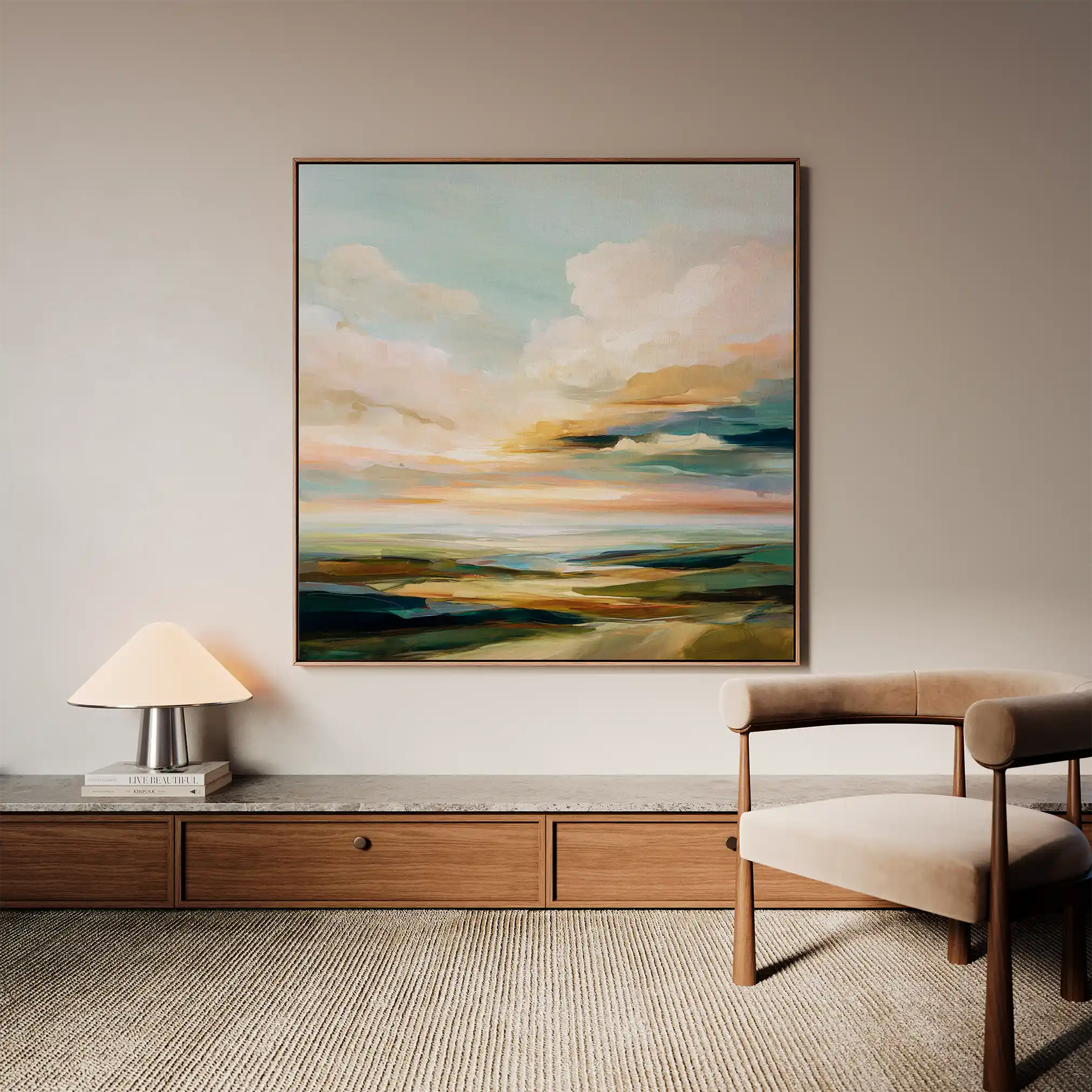 Abstract Canvas Wall Art WAD759-A 80 x 80 cm / Stretched on hidden frame