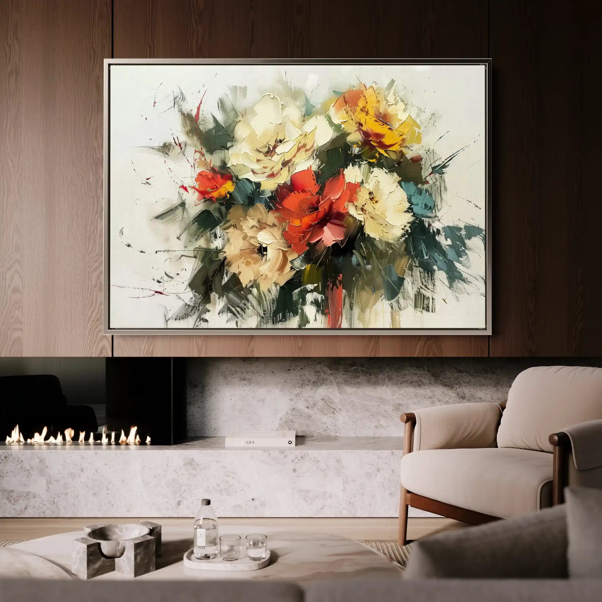 Floral Canvas Wall Art WAD759-F 90 x 60 cm / Stretched on hidden frame