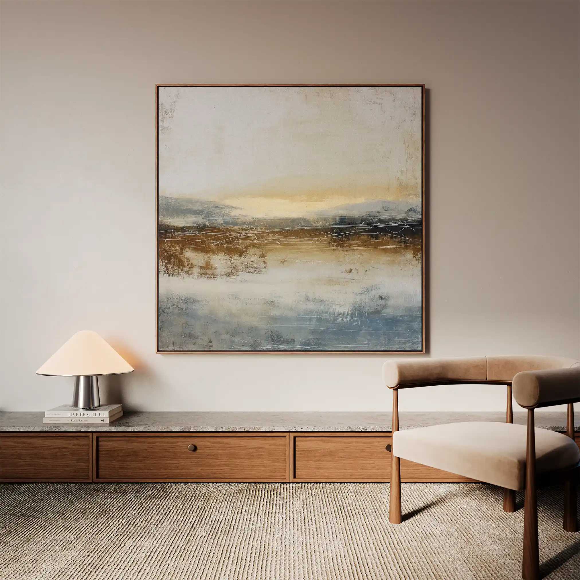 Abstract Canvas Wall Art WAD762-A 80 x 80 cm / Stretched on hidden frame