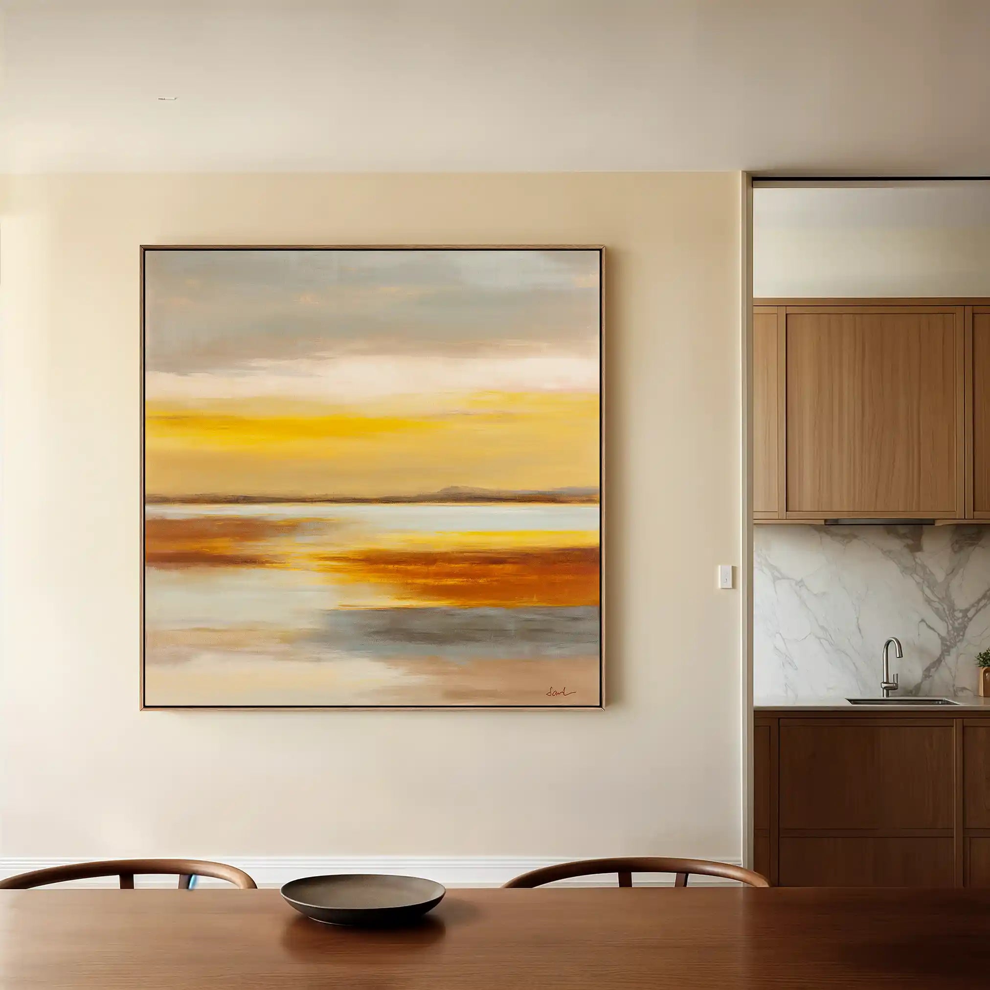 Abstract Canvas Wall Art WAD765-A 80 x 80 cm / Stretched on hidden frame